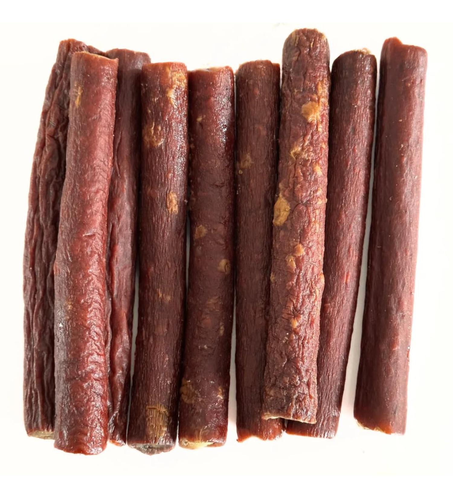 Barkers Dozen Beef Sticks for Dogs 5 inches No additives or preservatives Hickory Flavoured Dog Treats 20 Pack Small & Large Dogs