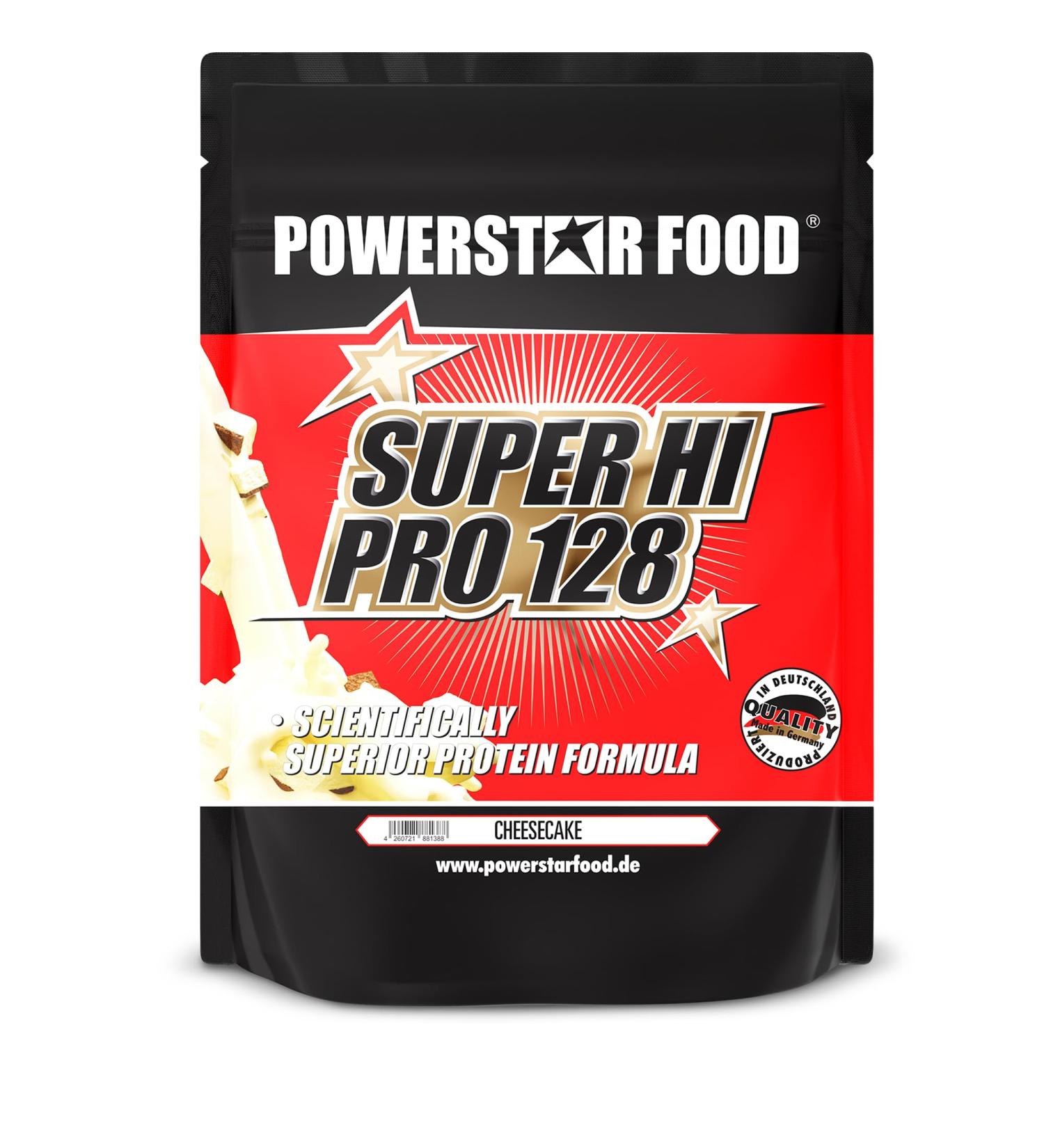 Powerstar Super Hi Pro 128 - Multi-Component Protein Powder Cheesecake 1kg | 80% Protein for Muscle Building & Weight Loss | High Biological Value Protein Shake - Buy Online on GoSupps.com