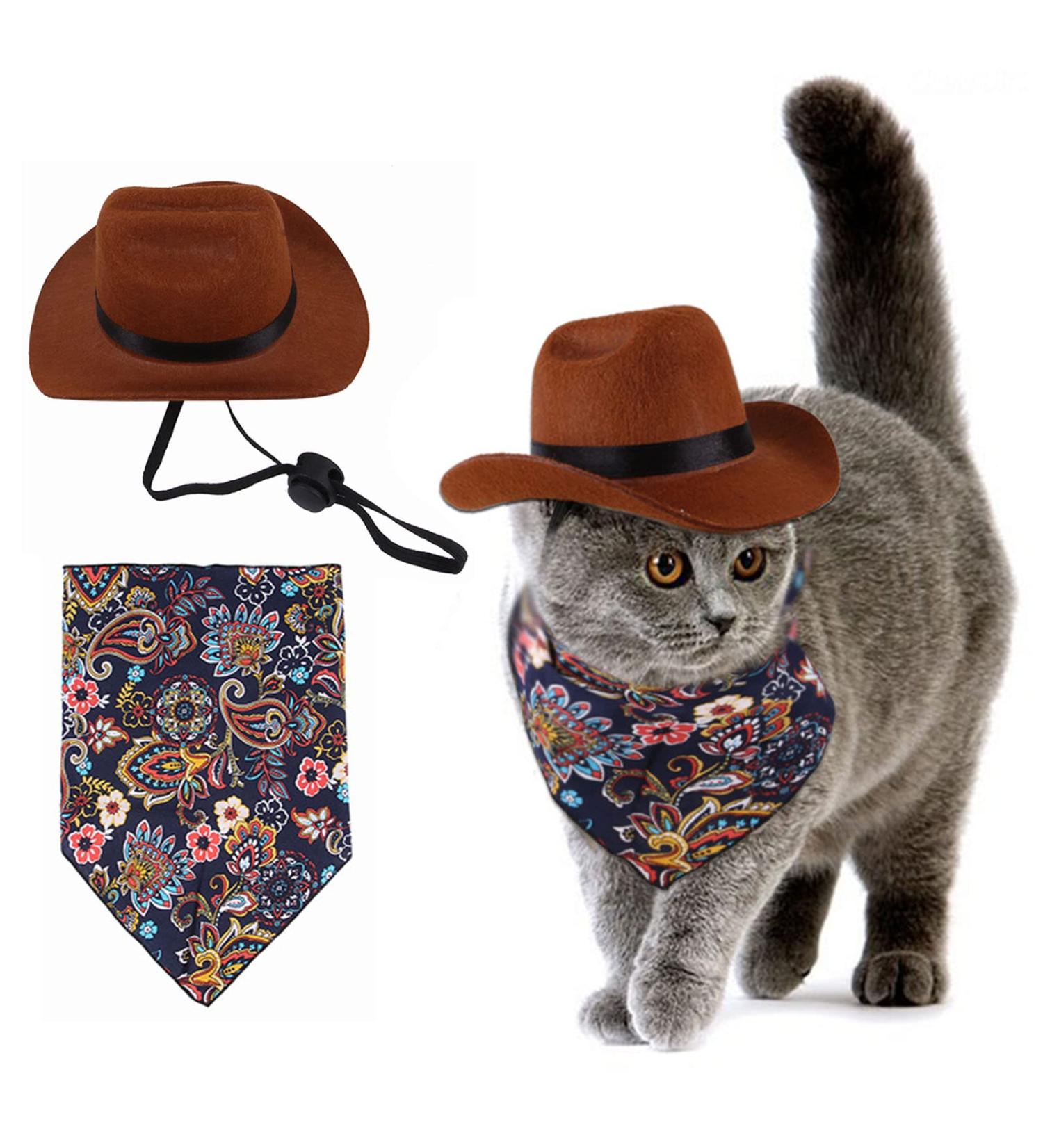 Custom Cowboy Hat & Bandana Set for Dogs & Cats | Perfect Pet Costume & Party Accessories - Buy Online on GoSupps.com