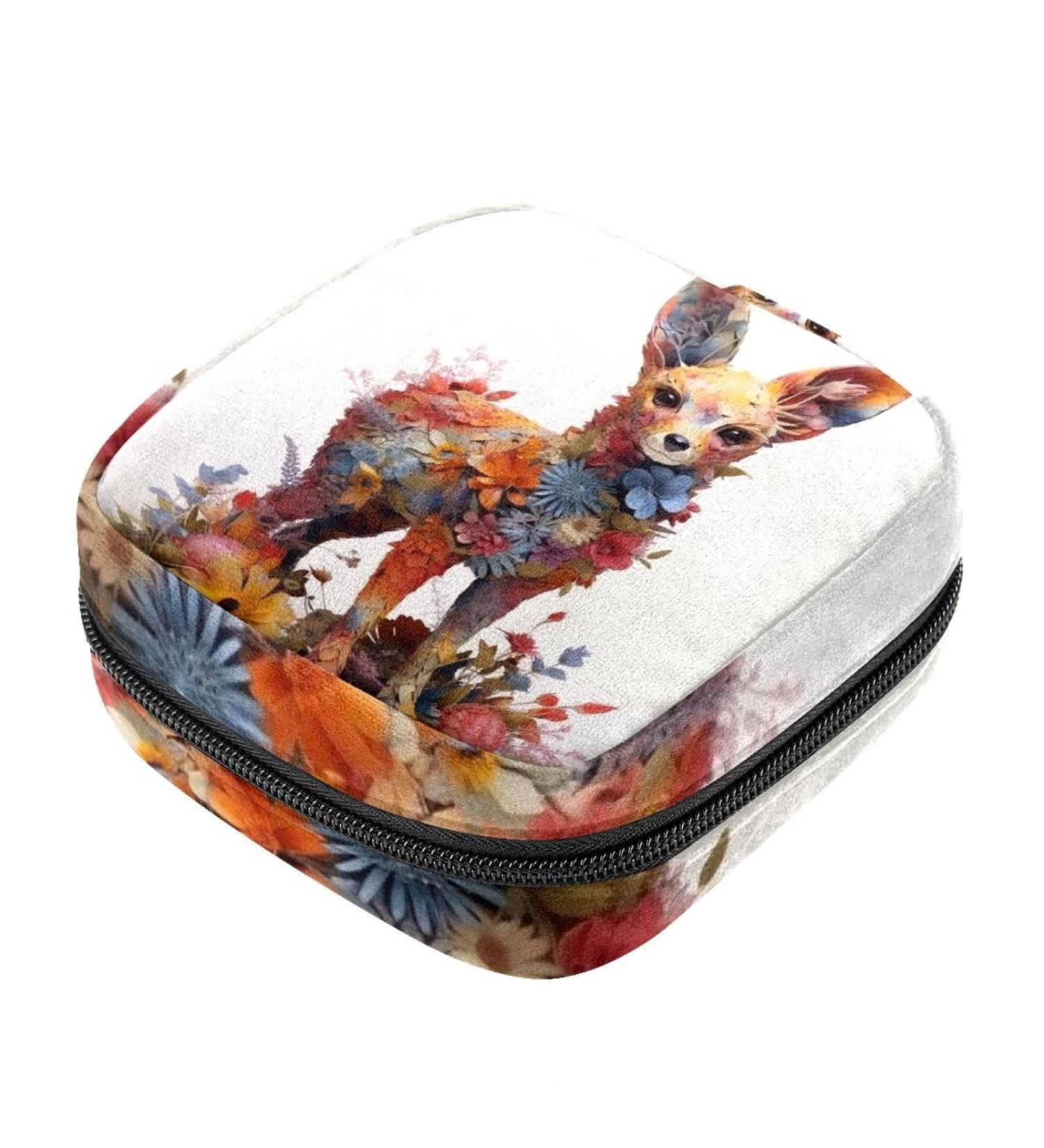 Sanitary Napkin Storage Bag Zipper Menstrual Cup Pouch Feminine Menstruation First Period Pads Holder for Girls Women Ladies Floral Animal Multicoloured 11 - Buy Online on GoSupps.com