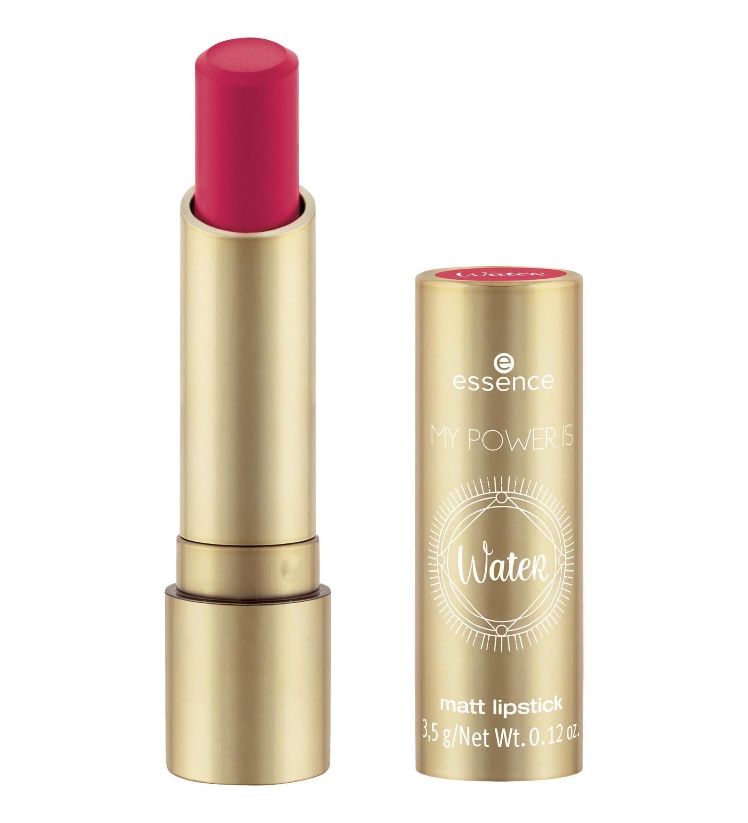 essence MY POWER IS WateR matt lipstick No. 04 Dance With The Waves! red (3.5g)