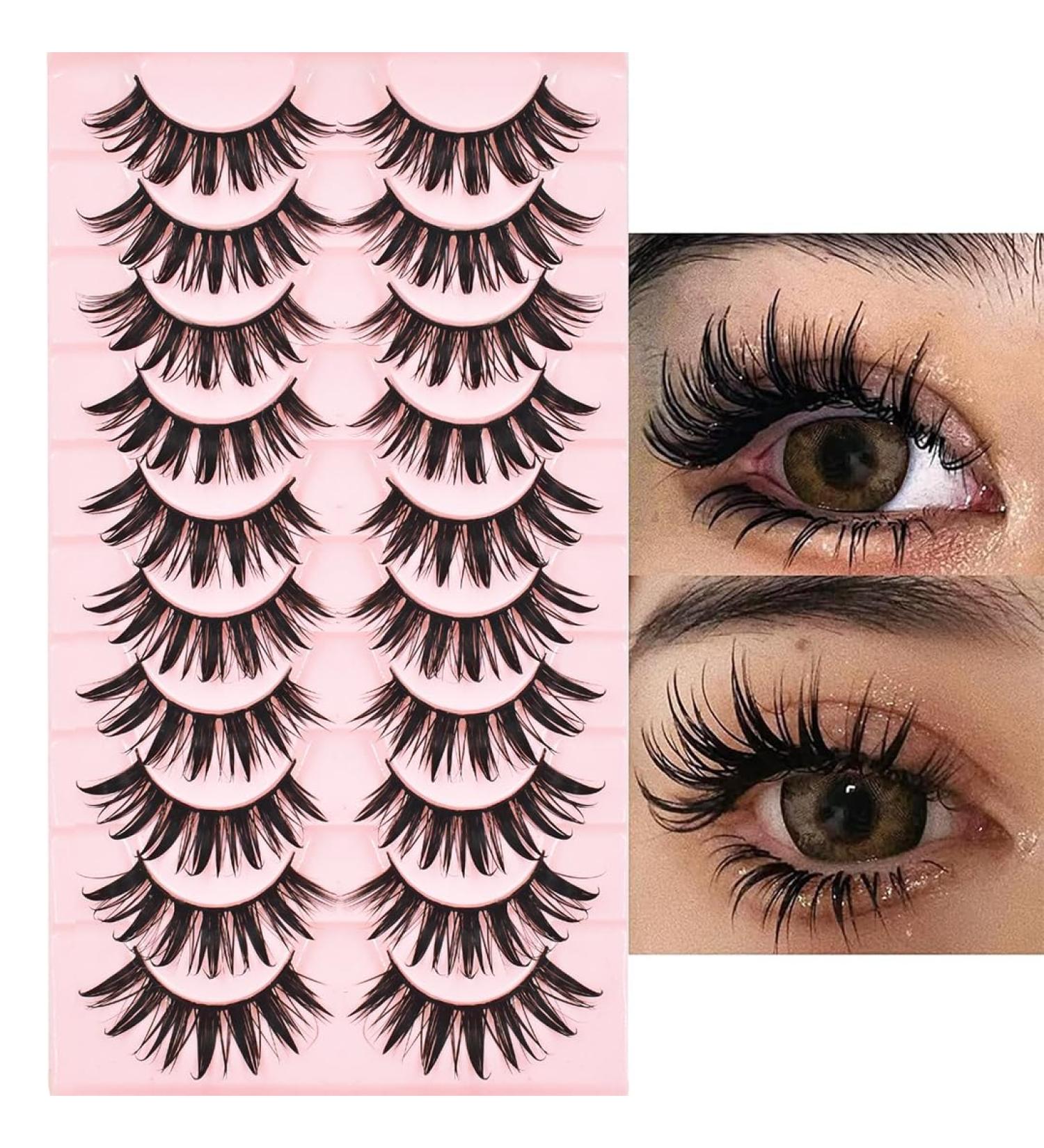 10 Pairs Manga Lashes - Wet Look 16mm D Curl Spiky Volume Faux Mink Anime & Cosplay Lashes - Thick Manhua False Eyelashes (SD01) - International Shipping Available - Buy Online on GoSupps.com