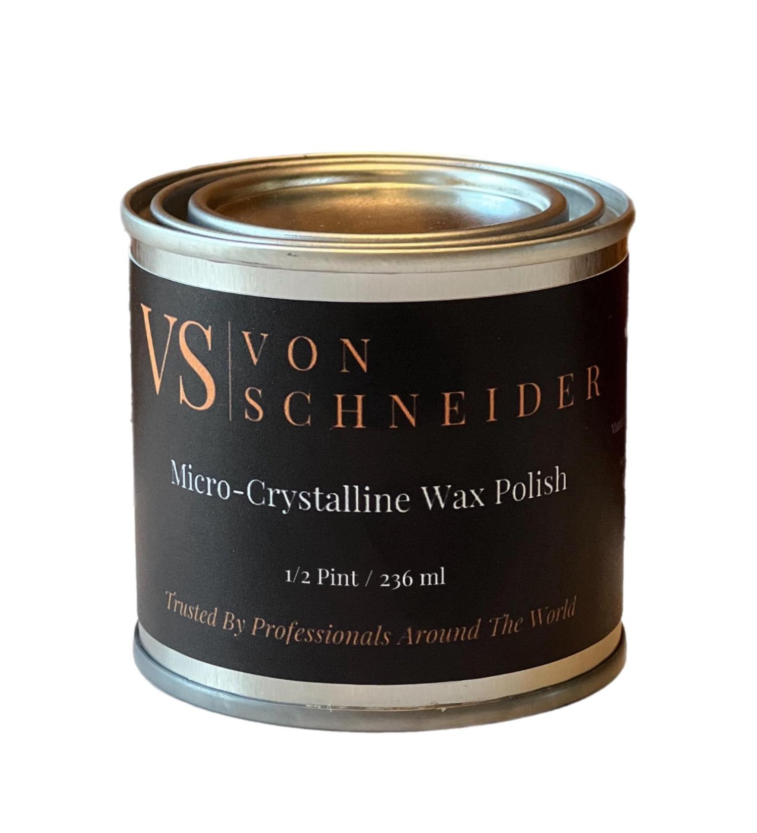 Von Schneider Micro-Crystalline Wax Polish 1/2 Pint - Multi Surface Protectant | Professional Grade Non-Acidic Fingerprint Repellent | Made in the USA - International Shipping Available - Buy Online on GoSupps.com
