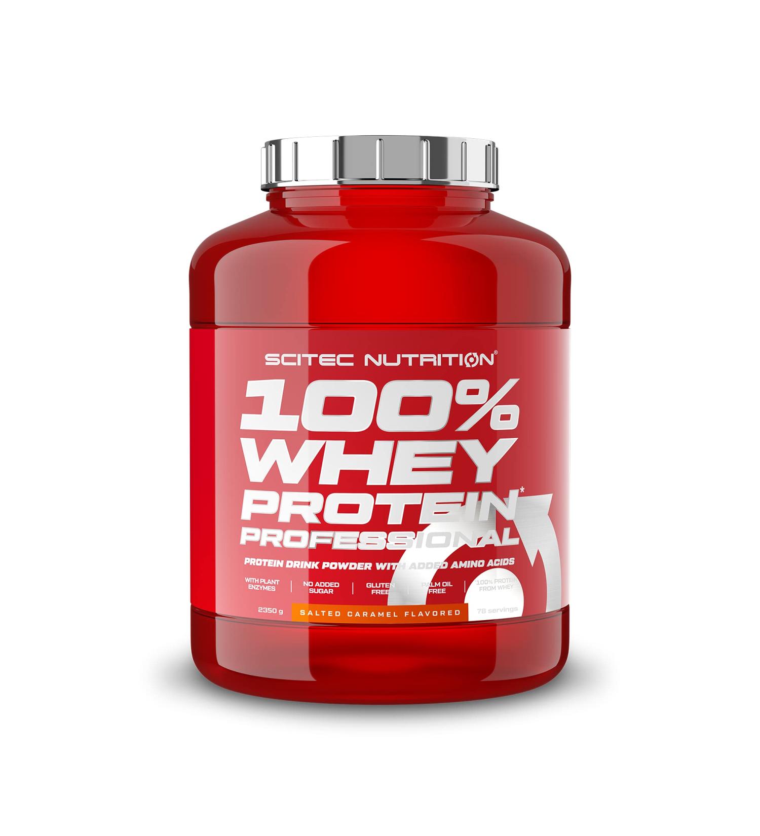 Scitec Nutrition 100% Whey Protein Professional - Salty Caramel - 2.35 kg | Gluten-Free Palm Oil-Free Enhanced with Amino Acids & Digestive Enzymes | International Shipping - Buy Online on GoSupps.com