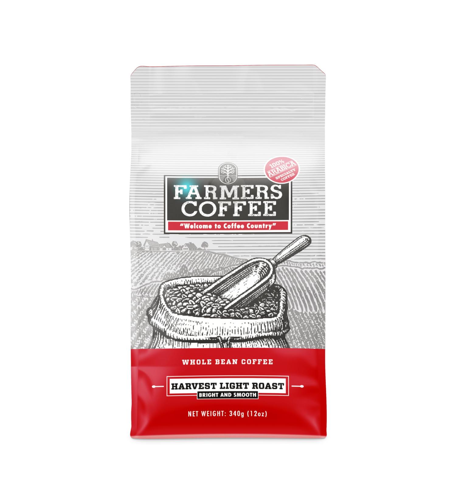 Farmers Coffee - Harvest Light Roast | Whole Bean Coffee | Roasted in Toronto Ontario | 340 grams