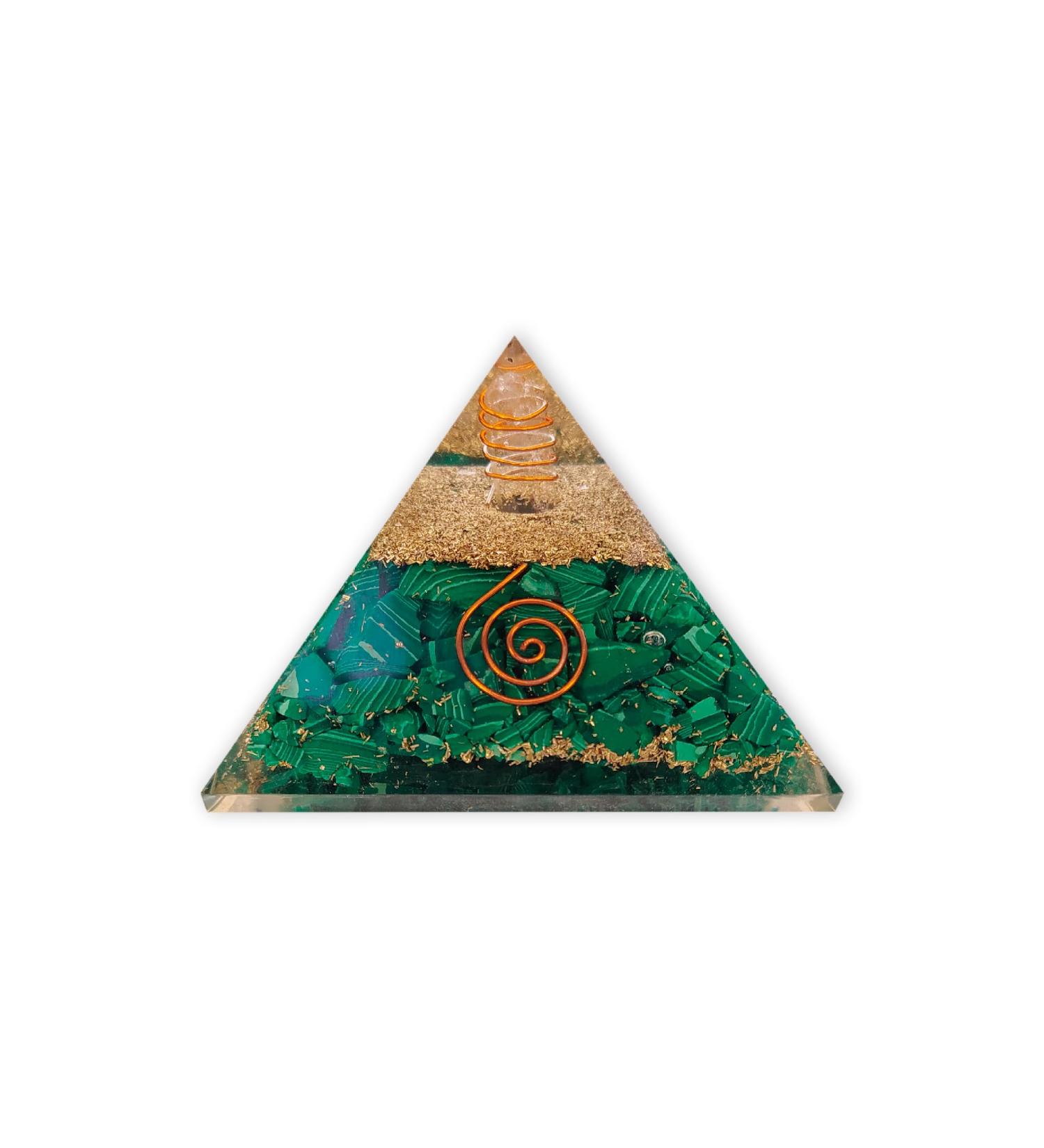 Lamare Orgonite Pyramid with Malachite | Energy Compensation & Protection | Calm Well-Being Balance | Positive Energy Flow - 2 (51 mm) - Buy Online on GoSupps.com