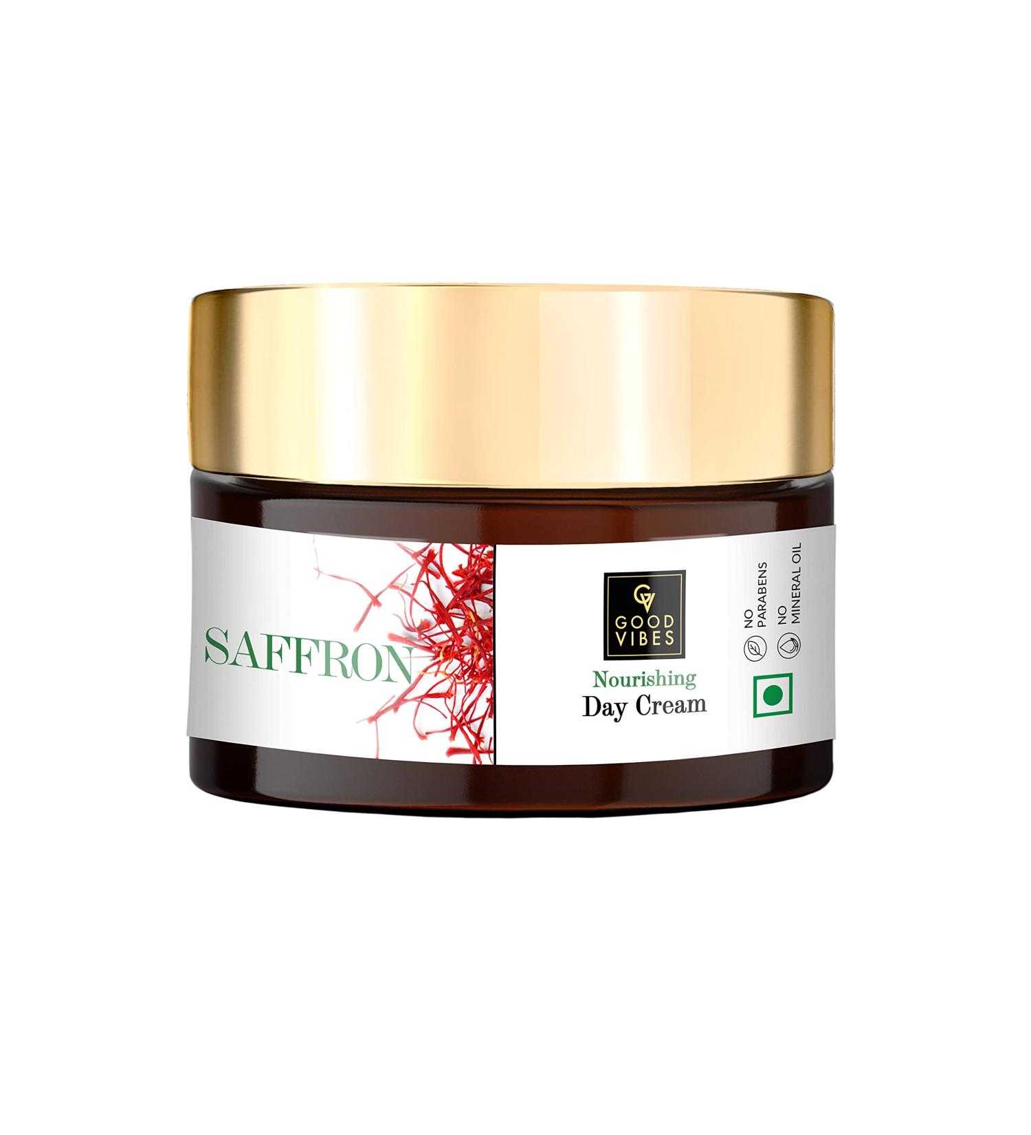 Good Vibes Saffron Nourishing Day Cream - Hydrating 50g | Heal Dull Skin | International Shipping Available - Buy Online on GoSupps.com