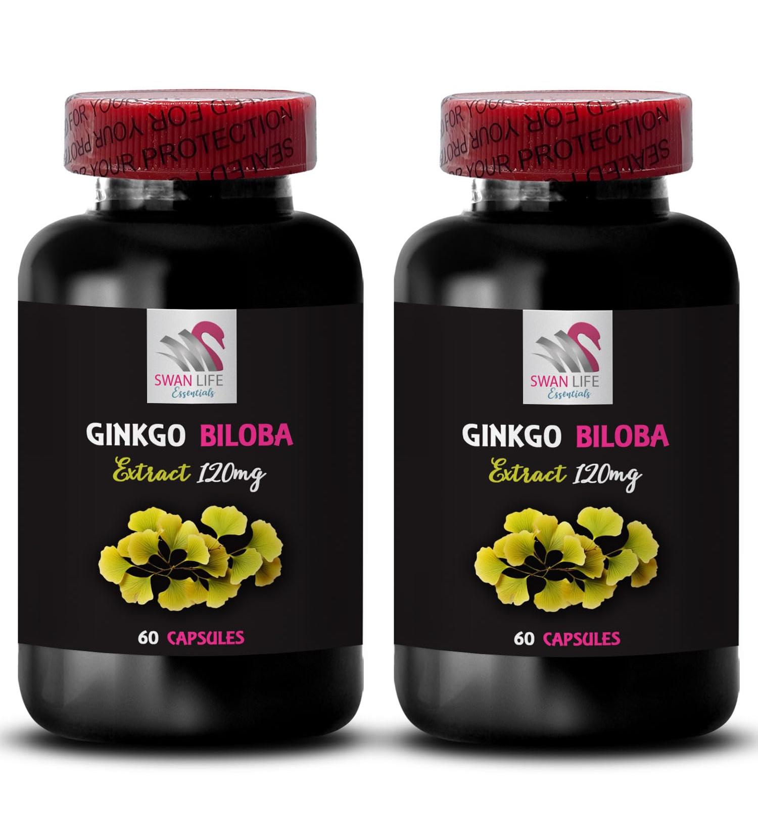 Ginkgo biloba Extract Powder - Ginkgo BILOBA Extract - Herbal Extract Wellness Ginkgo biloba Natural Supplement Antioxidant Plant Extract Ginkgo biloba antioxidant Properties 2 Bottles 120 Caps - Buy Online on GoSupps.com