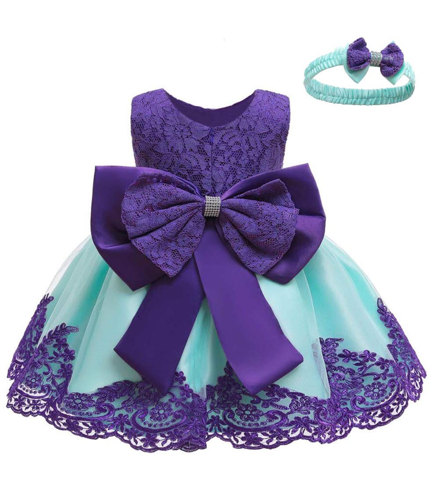 LZH Baby Girls Lace Dress - 18-24 Months Purple + Blue - Buy Online on GoSupps.com