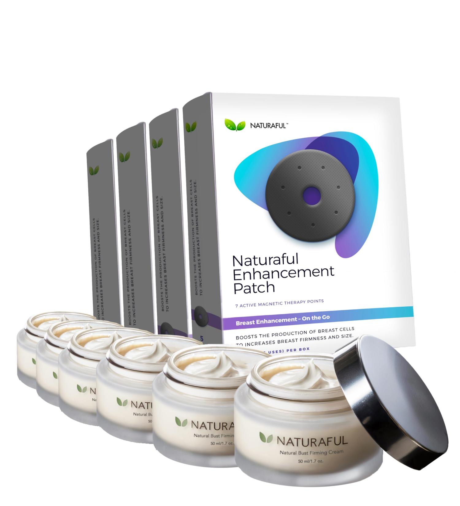 Naturaful PACK NEW 6 Breast Enhancement Creams & 4 Enhancement Patch BUNDLE - Natural Breast Enlargement Firming and Lifting | Includes Handbook | $858 Value - Buy Online on GoSupps.com