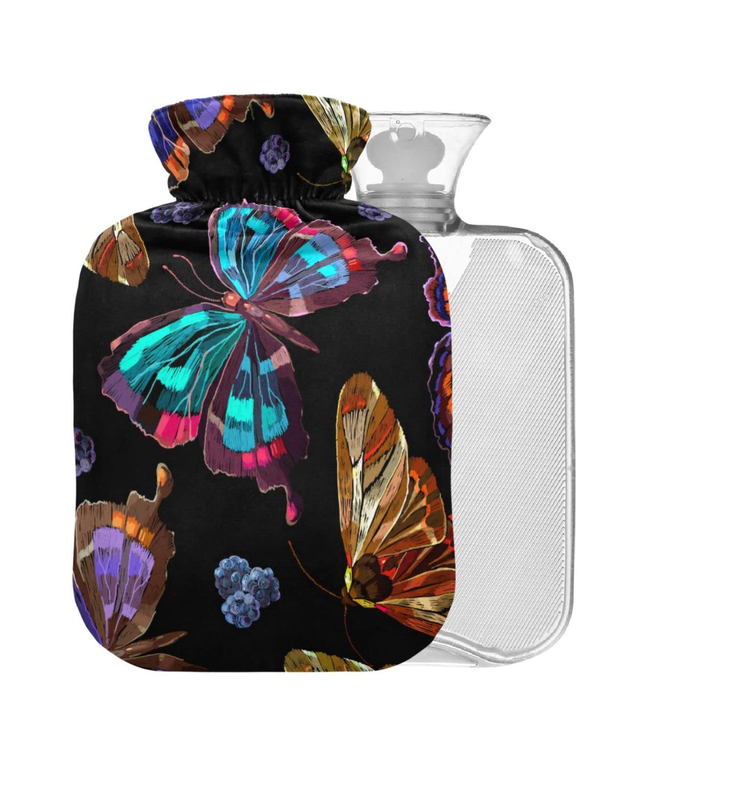 Buy Hot Water Bottle with Cover - 1L Butterflies & Berries for Pain Relief | Perfect for Bed & Comfort - Buy Online on GoSupps.com