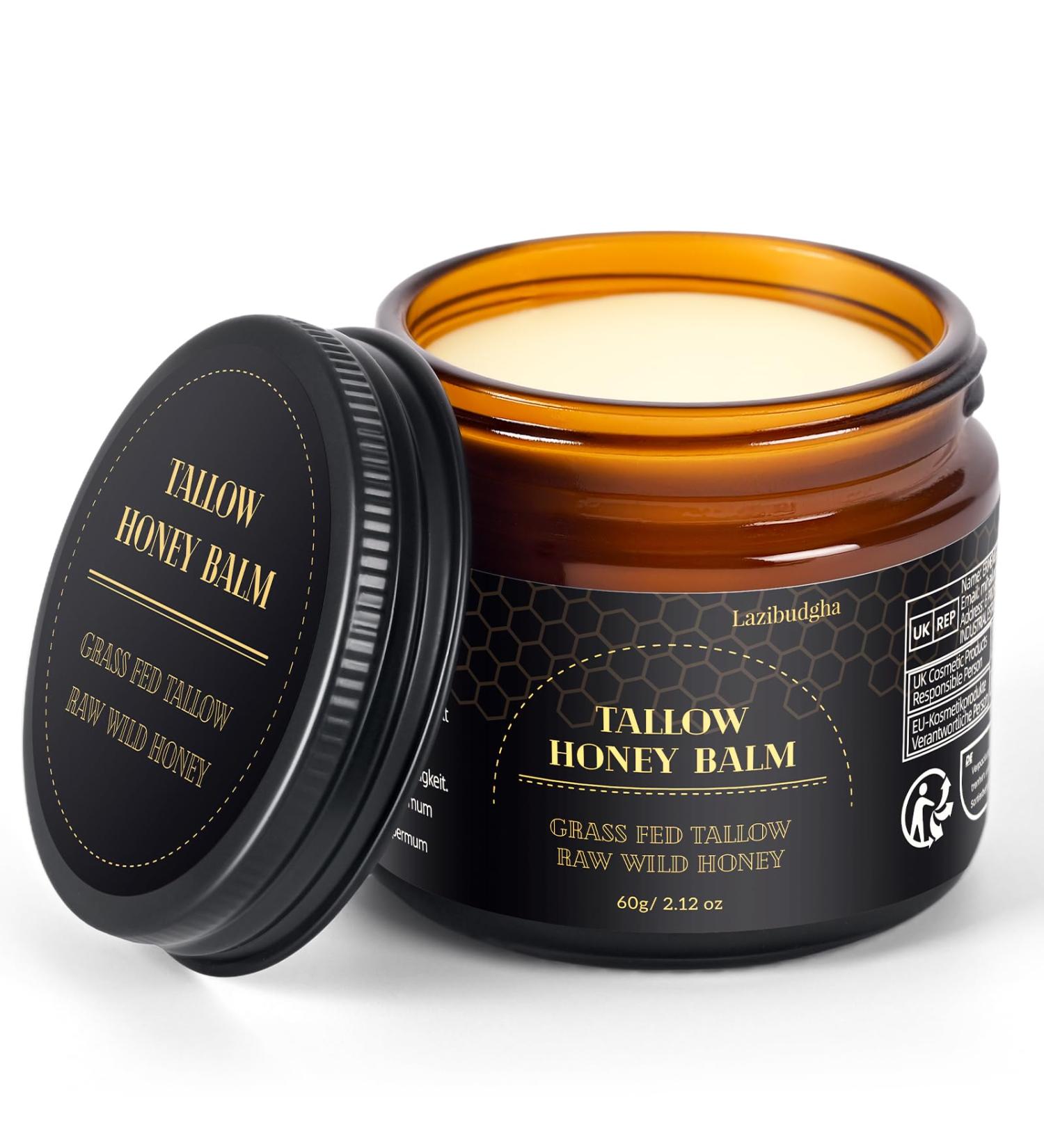 Beef Tallow for Skin Tallow and Honey Balm for Face Grass-Fed Tallow for Body Deep Nourishing 2.1oz / 60g 2.12 Ounce (Pack of 1) - Buy Online on GoSupps.com