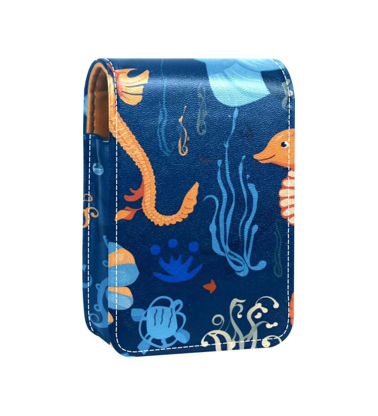 Travel Lipstick Organizer Case | Portable Makeup Bag with Mirror | Ocean Theme F777g2heod - Shop Now for Global Shipping - Buy Online on GoSupps.com
