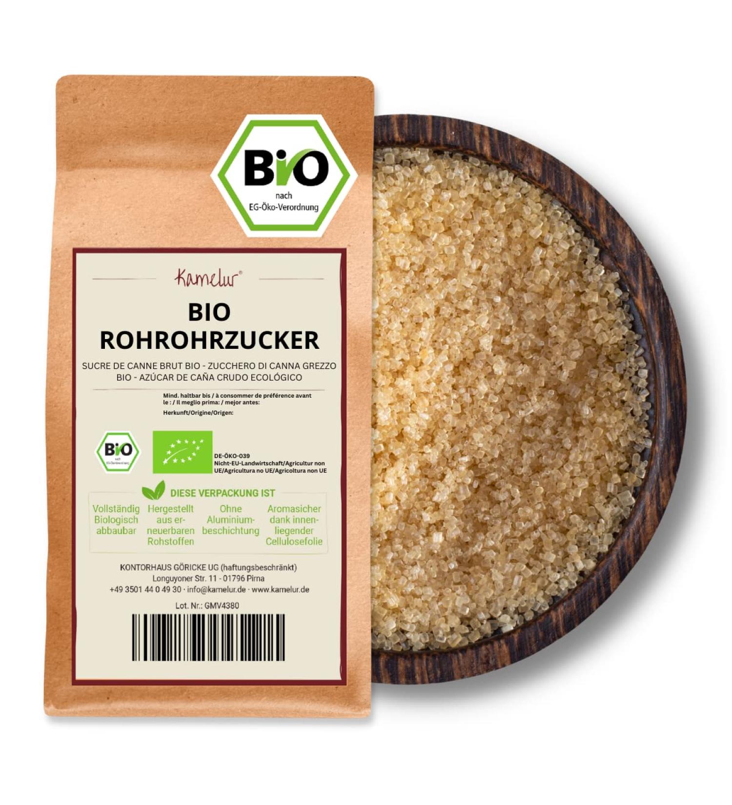Kamelur 1kg brown organic raw cane sugar from Argentina
