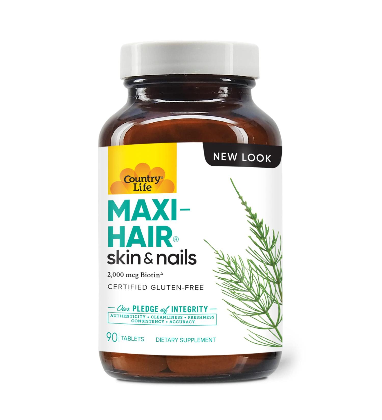 Country Life Maxi-Hair with 2000mcg Biotin | Nourishing Hair, Skin, Nails | 90 Tablets | Gluten-Free & Vegetarian | 90 Count - Buy Online on GoSupps.com