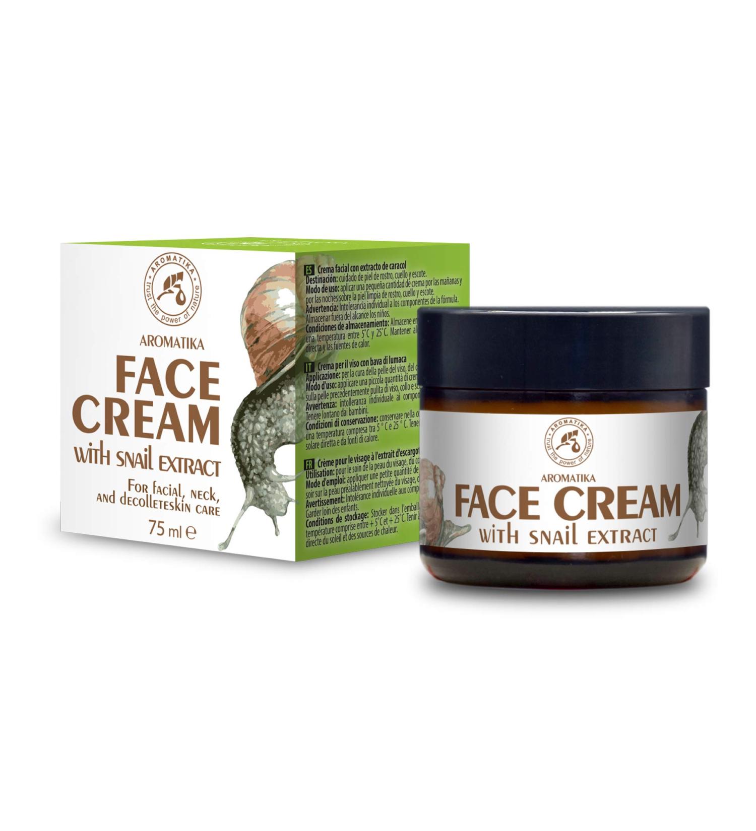 Creme Escargot 75ml - Cr me Hydratante d'Escargot & Alo s - Ingr dients Naturelle Anti- ge Anti-rides et Anti-taches - Cr me Visage R g n ratrice & claircissant - Soin Visage et D collet  - Buy Online on GoSupps.com