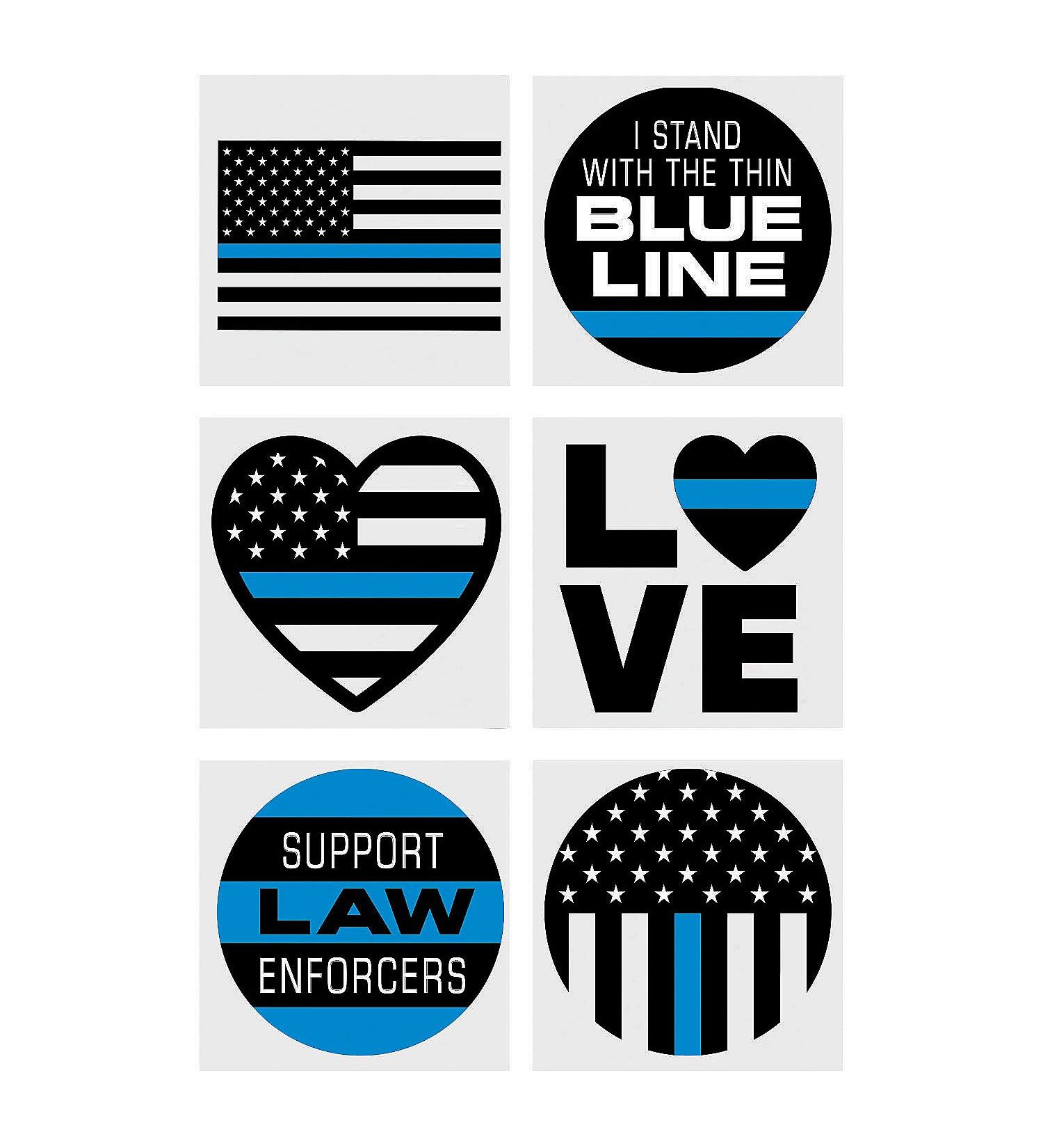 Thin Blue Line Tattoos for Fourth of July - Apparel Accessories - Temporary Tattoos - Regular Tattoos - Fourth of July - 72 Pieces