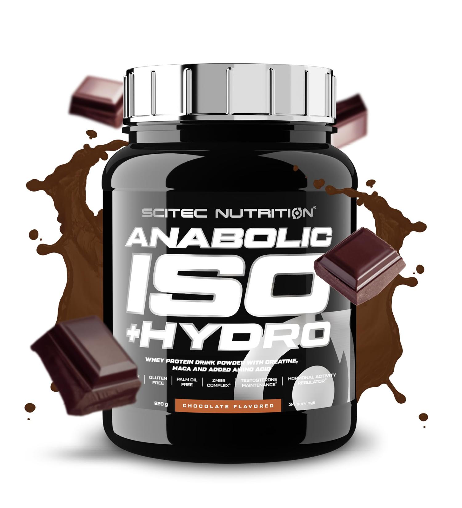 Scitec Nutrition Anabolic Iso+Hydro - Whey Protein Blend - With Creatine Maca & Amino Acids - ZMB6 Complex for Testosterone Maintenance 920 g Chocolate - Buy Online on GoSupps.com