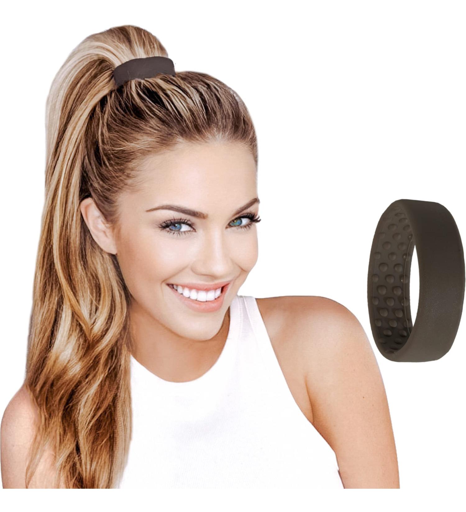 PONY-O Original Patented Cute Hair Accessories for Women - Revolutionary Ponytail Holders Hair Tie Alternative - Dark Brown Hair Ties for Women - Medium Hair Ties for Normal Hair - Buy Online on GoSupps.com