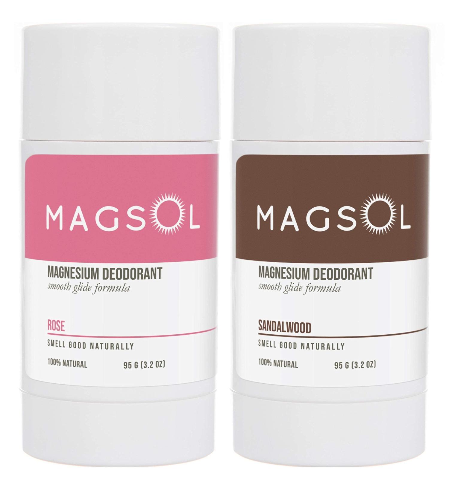 MagSol Organics Natural Deodorant for Women & Men - Rose & Sandalwood Scents Aluminum Free Baking Soda Free Perfect for Sensitive Skin - Buy Online on GoSupps.com