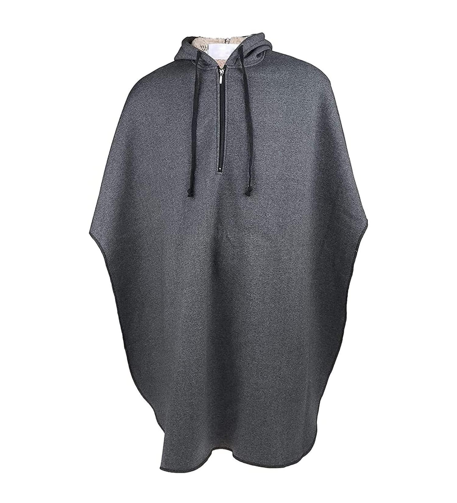 Fleece Hood Wheelchair Water Proof Cloak Keep Warm Shawl Double Layer Thick Cloth Shawl Thermal Blanket Winter Wheelchair Cover Light Grey 115*130cm - Buy Online on GoSupps.com