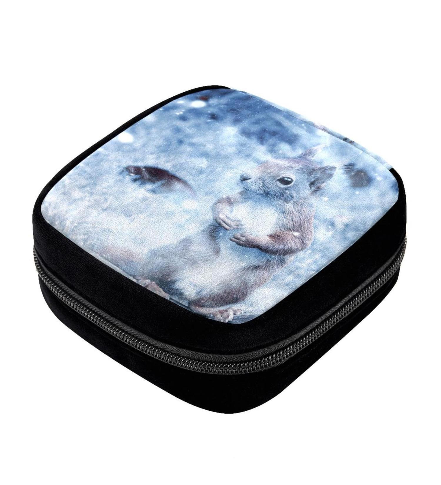GIAPB Period Bag - Stylish Sanitary Napkin Storage & Makeup Pouch in Snowflakes and Animal Color - Buy Online on GoSupps.com