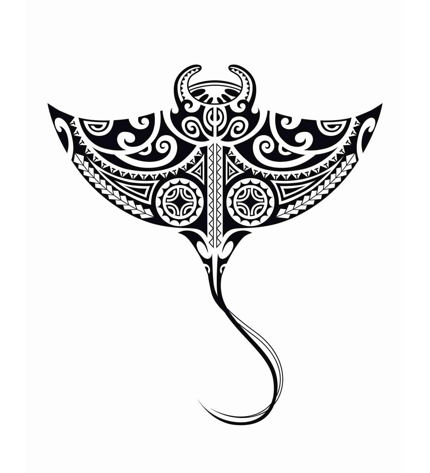 Dopetattoo 6 Sheets Sea Stingray Manta Temporary Tattoos in Maori Tribal Ethno Style for Men and Women - Neck, Arm, Chest - Buy Online on GoSupps.com