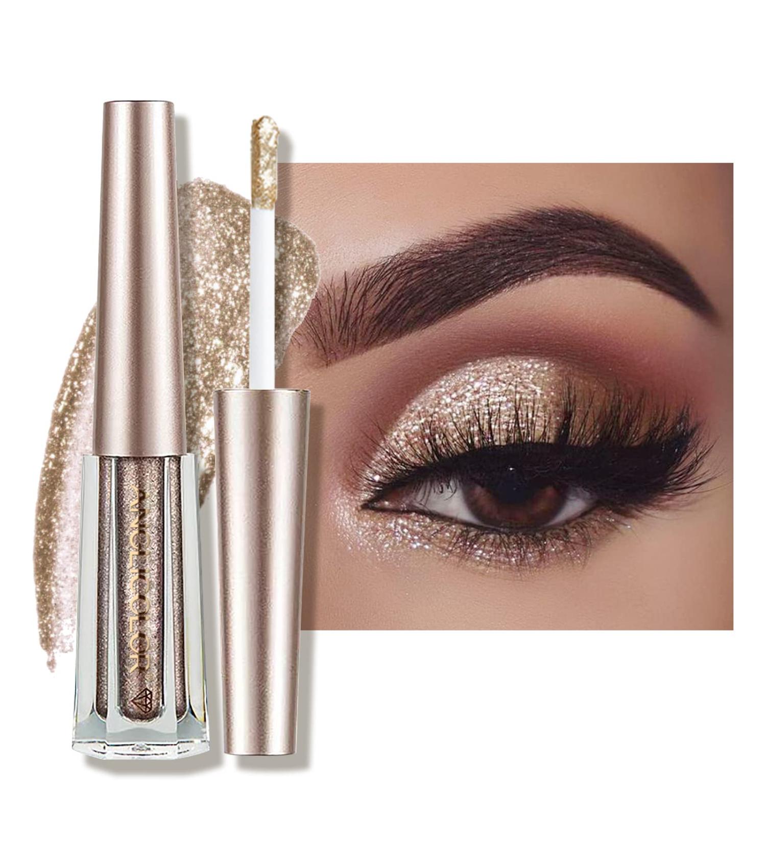 Anglicolor Liquid Glitter Eyeshadow & Eyeliner Vegan - Highly Pigmented Diamond Gel, Blendable Shimmer Makeup for Eyes (#10 Coffee) - Buy Online on GoSupps.com