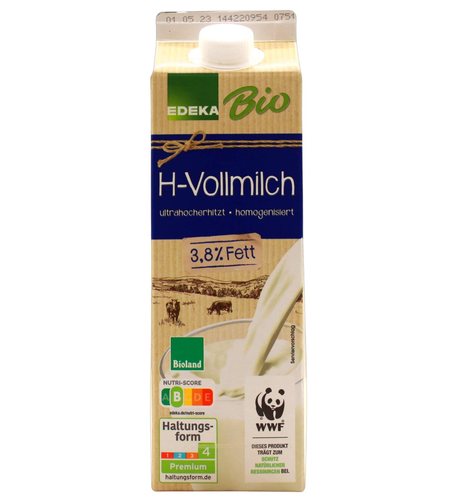 Edeka Organic Long-Life Whole Milk 3.8% Fat - 10 x 1L Pack | Premium International Shipping - Buy Online on GoSupps.com