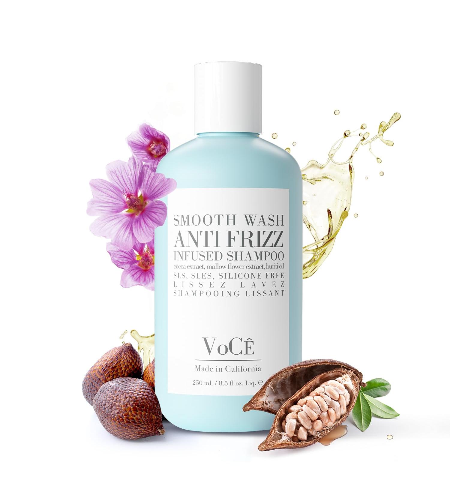 VoC Haircare Natural Smooth Shampoo - Anti-Frizz Curl Defining Shine Enhancing | Vegan Cruelty-Free Non-Toxic with Aloe Seed & Buriti Oil (8.5 oz - Buy Online on GoSupps.com
