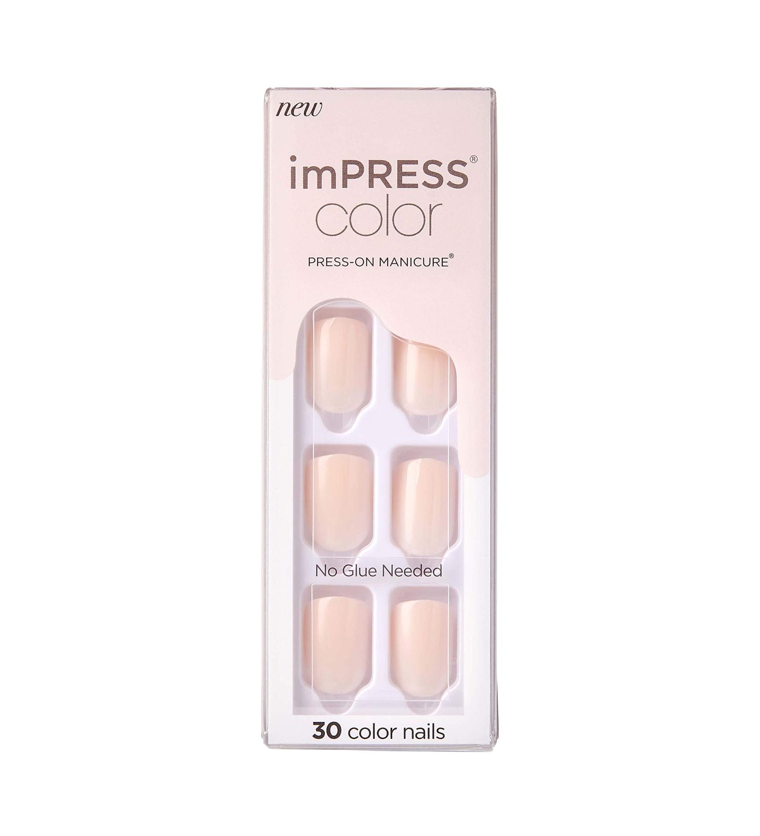 imPRESS Color Press-On Manicure Gel Nail Kit - Point Pink with PureFit Technology | Short Length | Polish-Free Solid Color Mani | Includes Prep Pad, Mini File, Cuticle Stick, and 30 Fake Nails | 33 Piece Set - Buy Online on GoSupps.com
