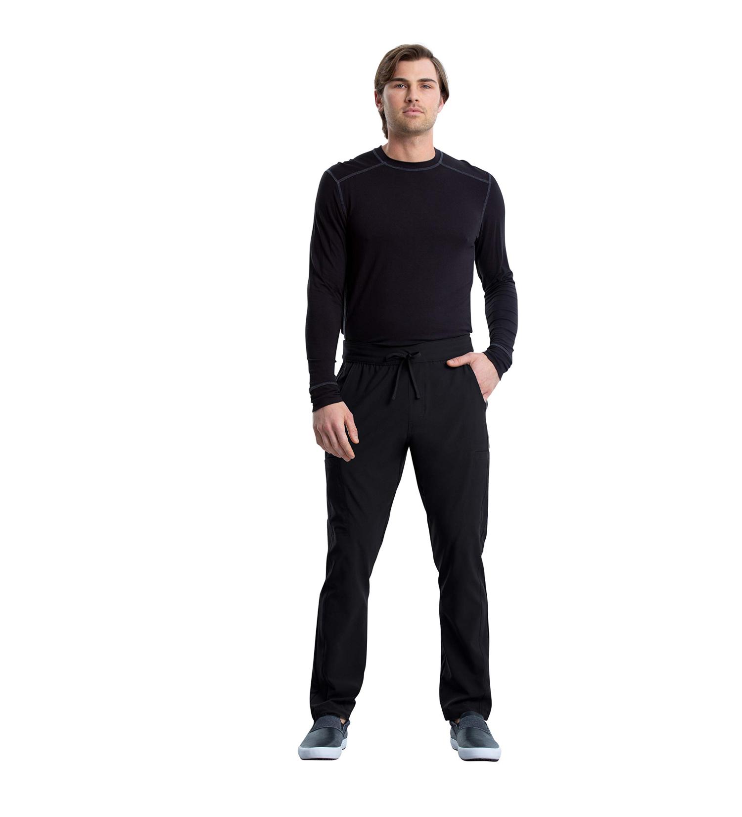 Cherokee iFlex Men's Scrubs Pant - Tapered Leg Drawstring Cargo CK006, Black (Medium) - Buy Online on GoSupps.com