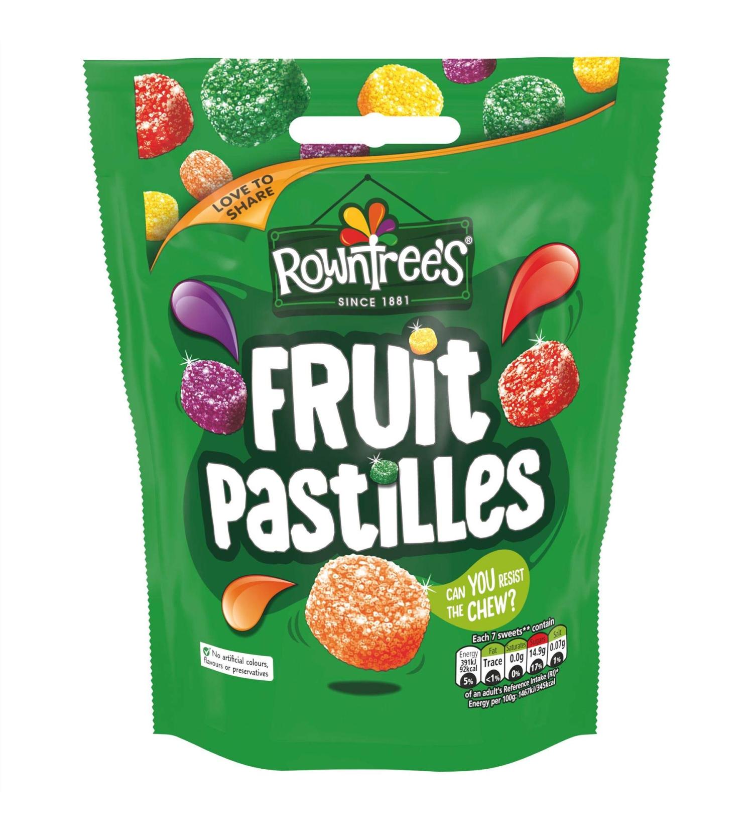 Pochette de Pastilles aux Fruits Rowntree - 120 g - Lot de 8