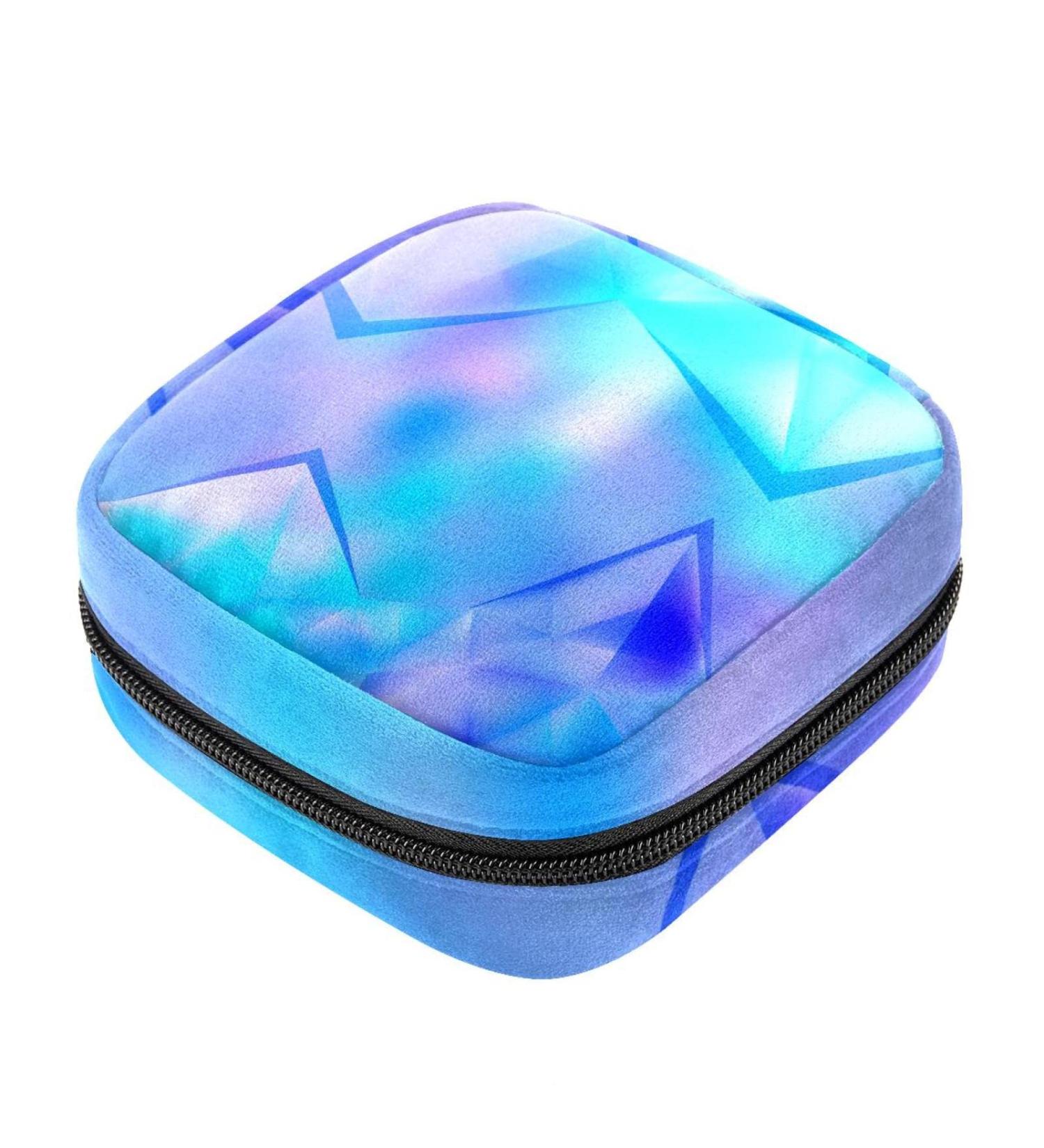 Portable Bluish Violet Sanitary Napkin Storage Bag for Women & Girls - Silent Menstrual Cup Holder - Buy Online on GoSupps.com