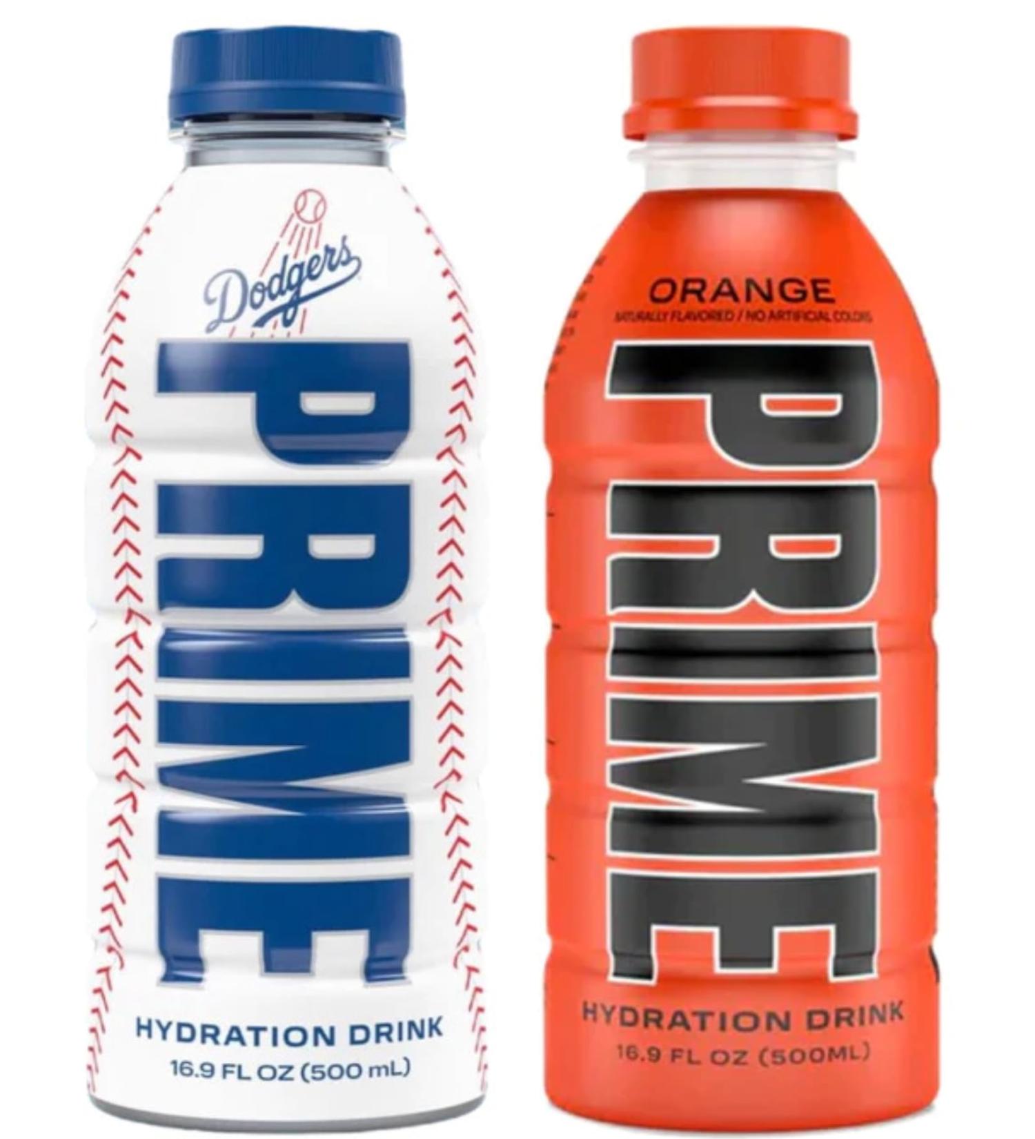 PRIME Hydration Sports Drink by Logan Paul & KSI - Los Angeles (LA) Dodgers + Orange - 500ml Bottle