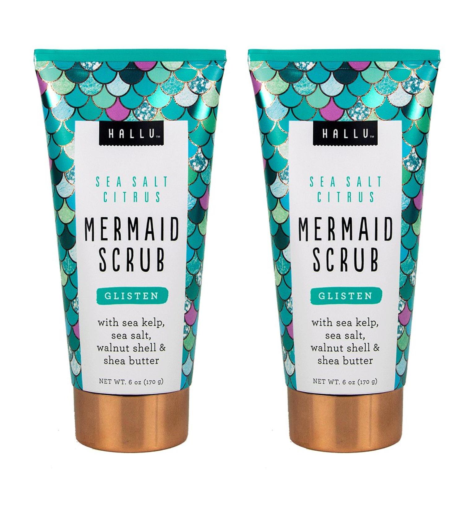 Hallu Mermaid Sea Salt Citrus Body Scrub with Shea Butter - 6 oz (Pack of 2) - Buy Online on GoSupps.com