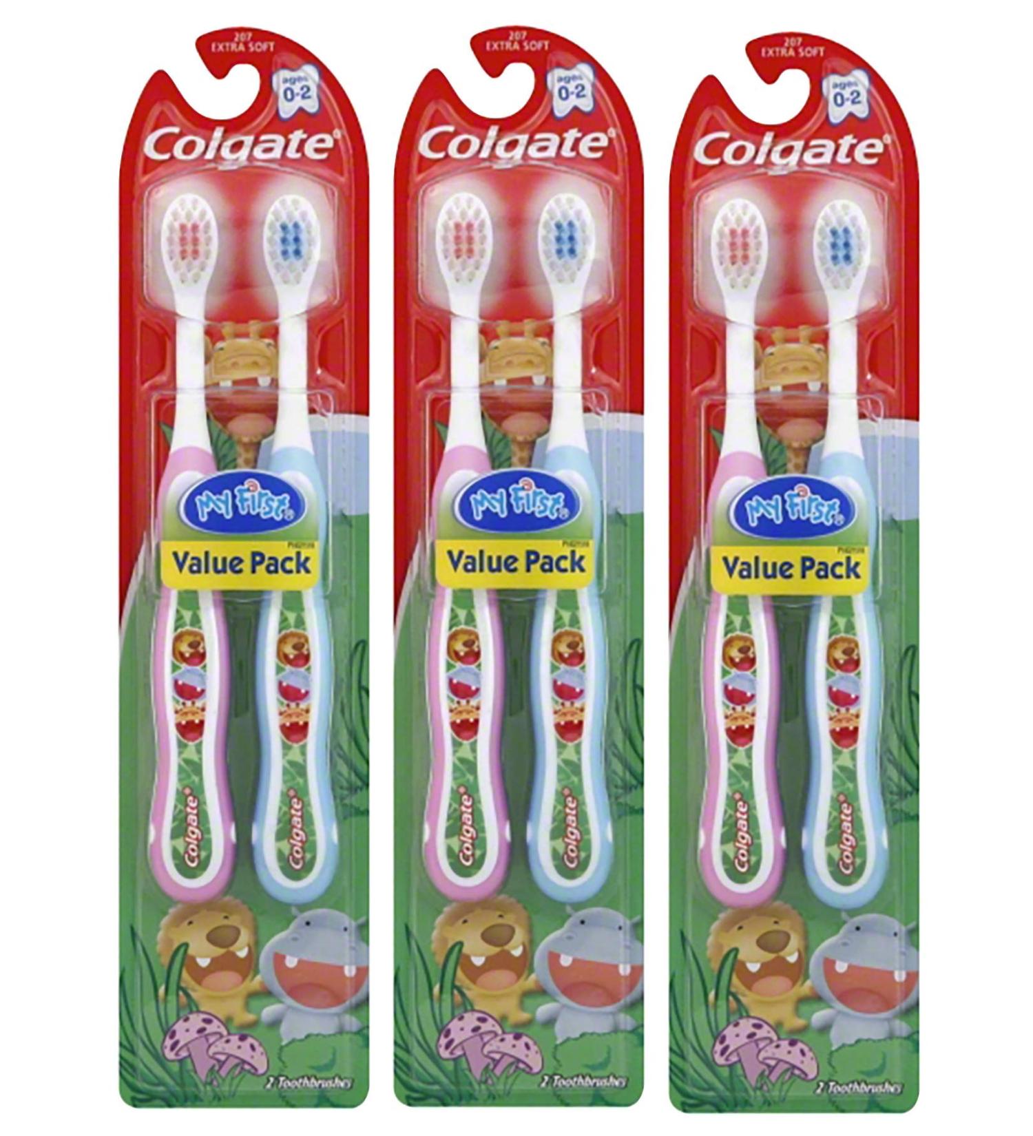 Colgate My First Baby & Toddler Toothbrush - Extra Soft (6 Count) | Gentle Oral Care - Buy Online on GoSupps.com