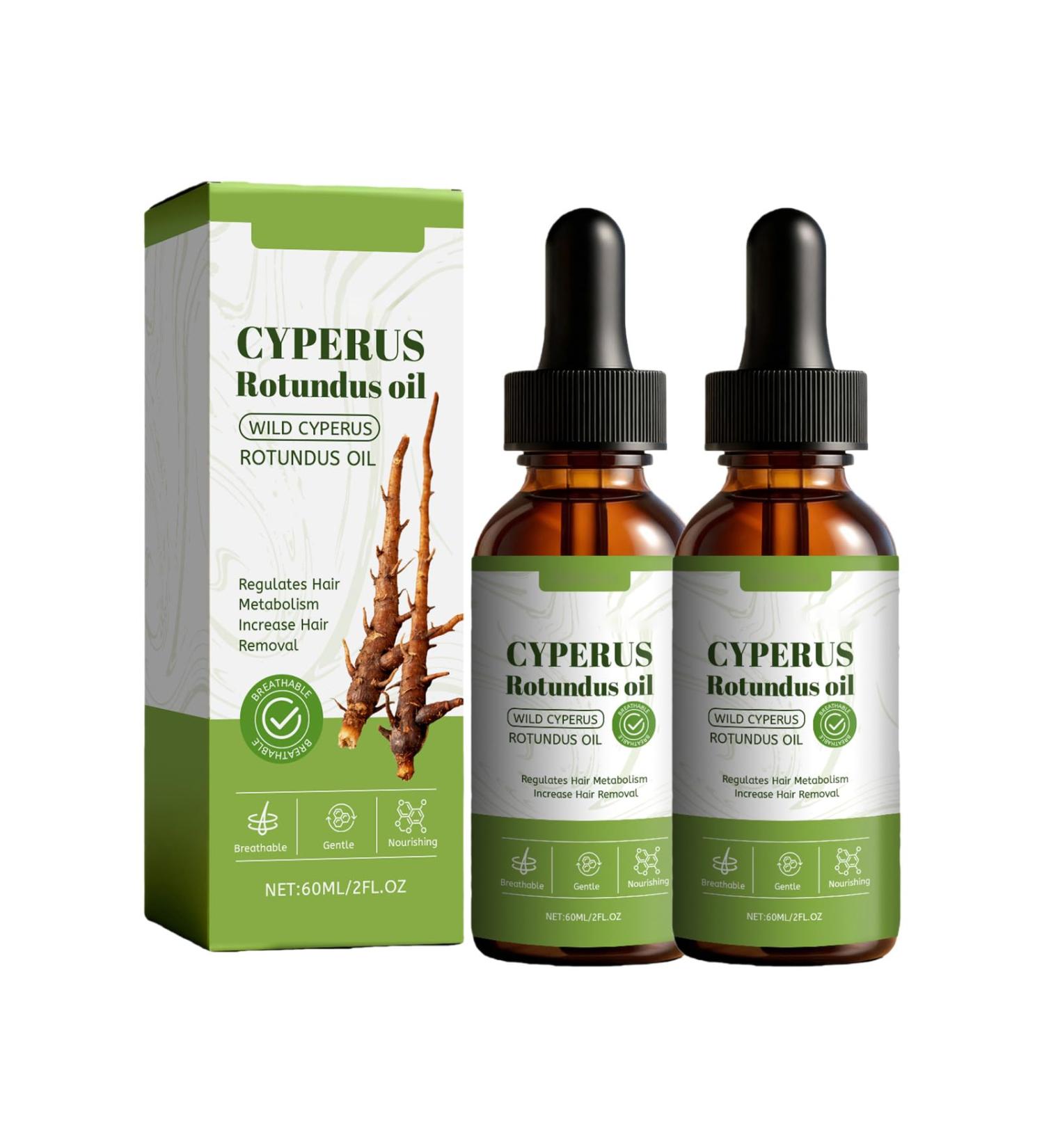  Rubu22a Cyperus Hair Removal Oil - Moisturizes & Soothes Skin - Reduces Body Hair Growth - Hair Removal Oil for Men & Women - 2 60 ml - Buy Online on GoSupps.com