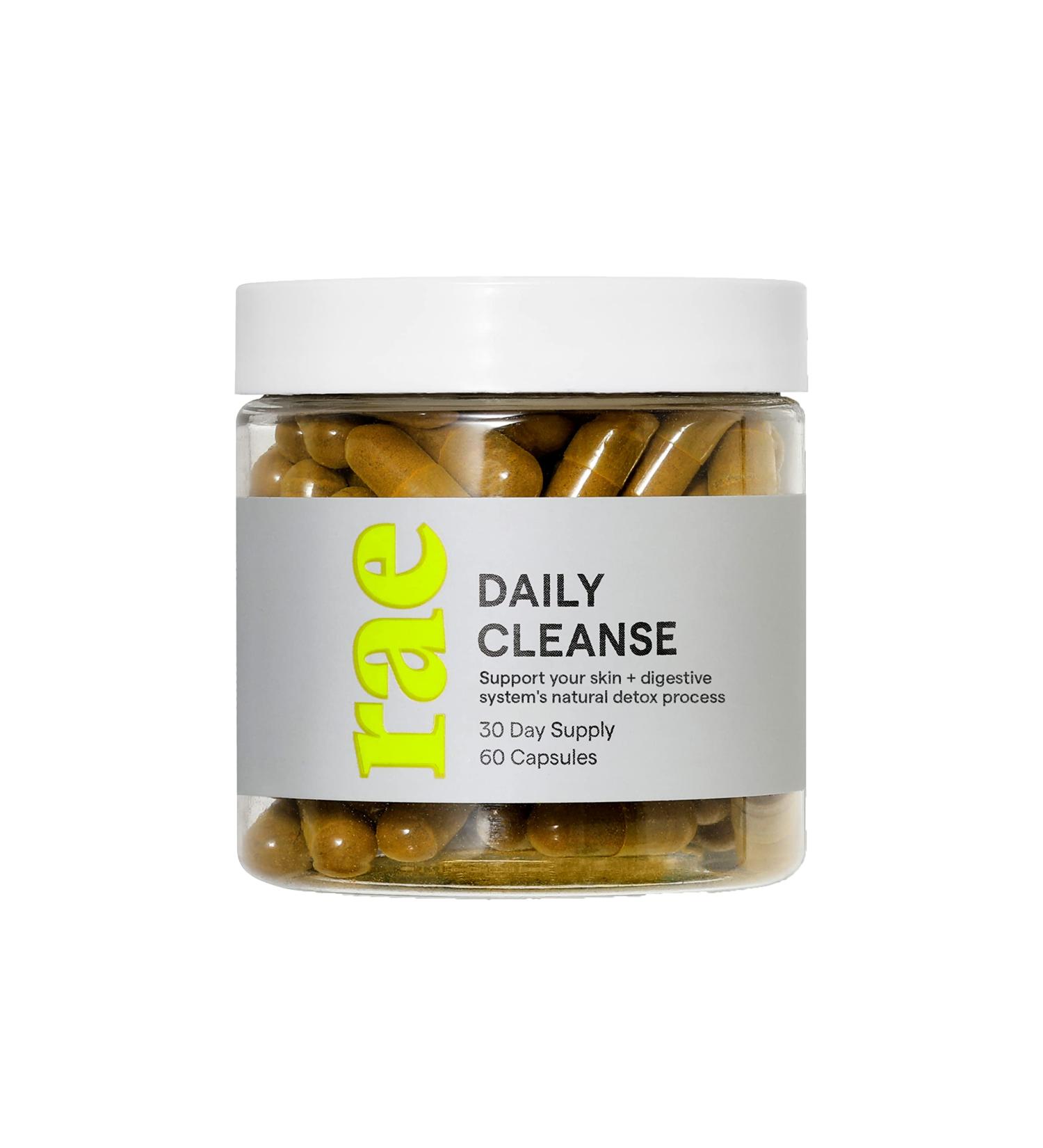Rae Wellness Daily Cleanse Capsules - Skin & Digestive Health Support - Vegan, Non-GMO, Gluten-Free - 60 Count - Buy Online on GoSupps.com