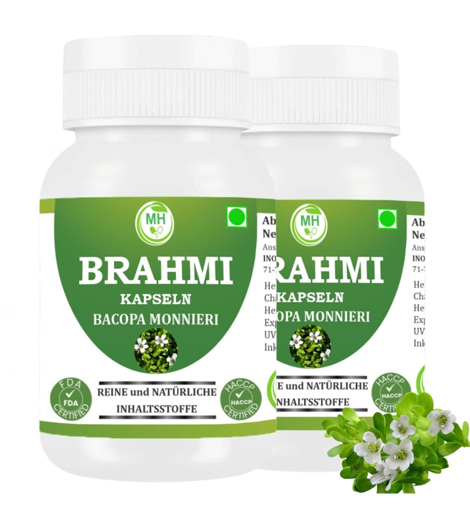  Morsan Healthcare Brahmi (Bacopa monnieri) Capsules | Pack of 60 x 500 mg Vegetarian Capsules | Natural Food Supplement | GMP Certified | Gluten-Free (120) - Buy Online on GoSupps.com
