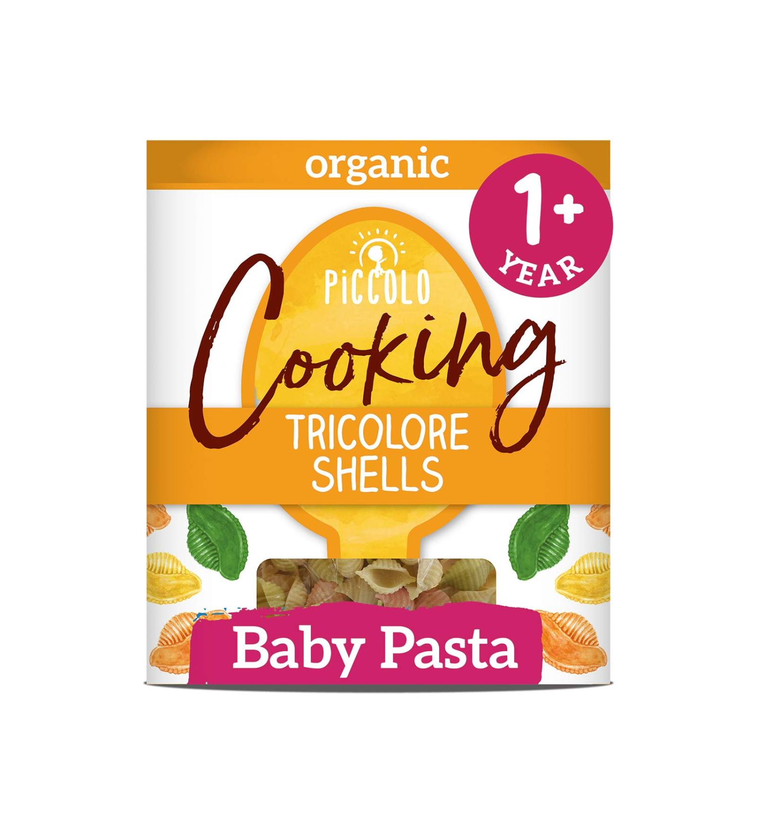 Piccolo Organic Baby Pasta Tricolore Shells 400g - Stage 4 Baby Food (1 Year+) - Cooking - Buy Online on GoSupps.com