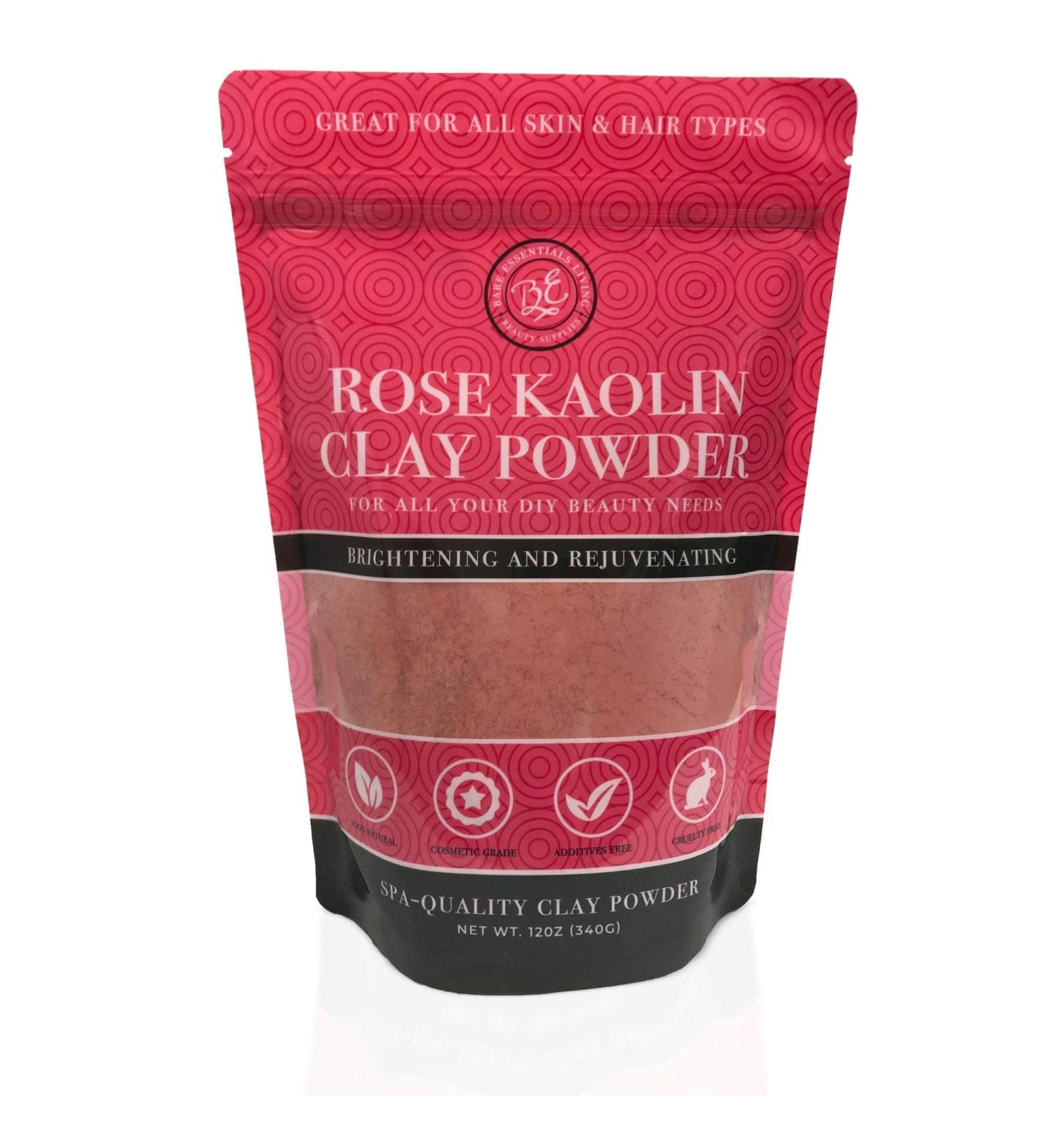 Pink Clay Powder 12 oz - Pure Rose Kaolin Clay for Face Masks and DIY Beauty Products - Buy Online on GoSupps.com