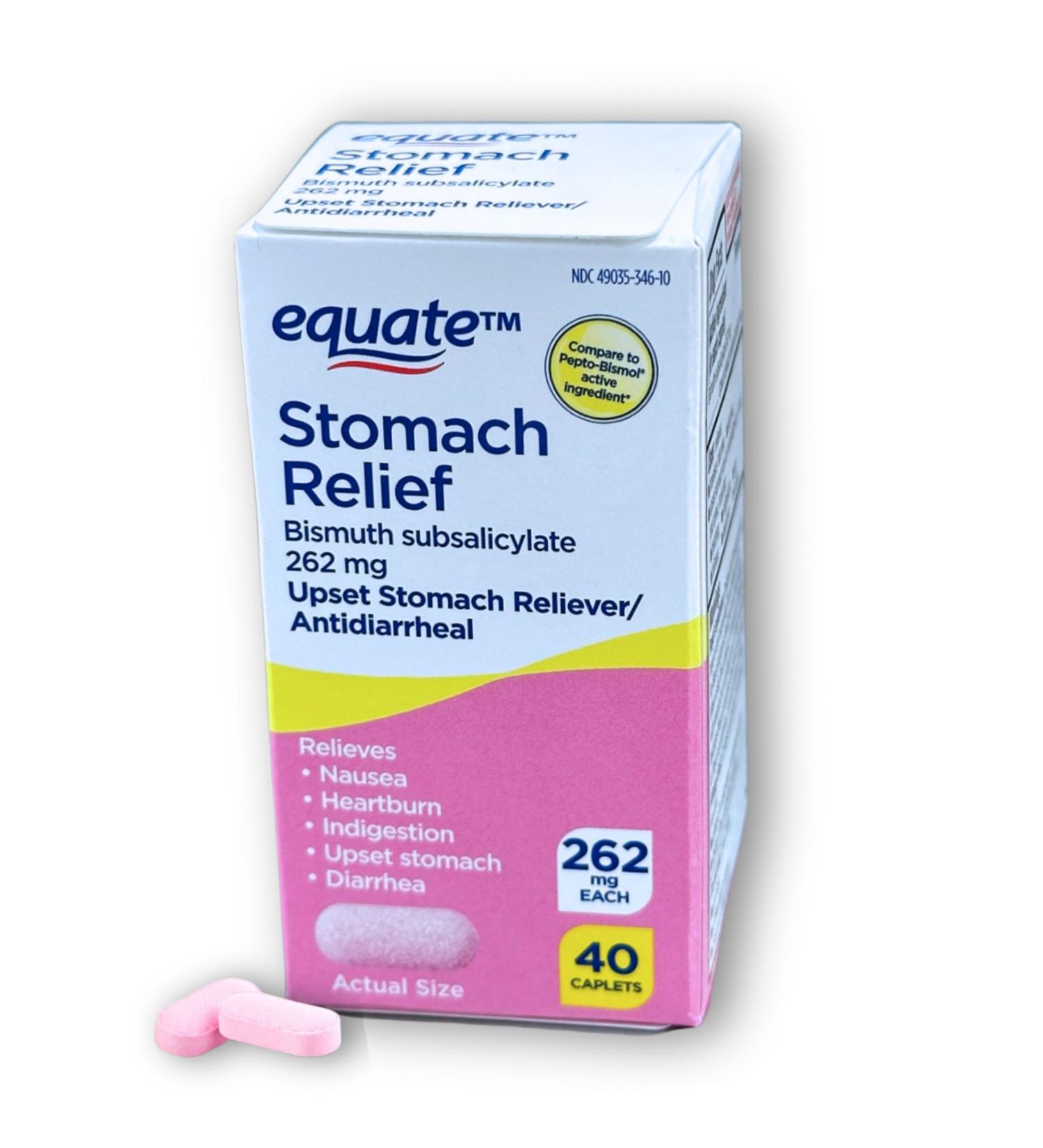 FUSION SHOP STORE Smart choices meaningful life! Bismuth Subsalicylate- Stomach Relief chewable Caplets 262mg 40ct (Pack of 1) - Buy Online on GoSupps.com