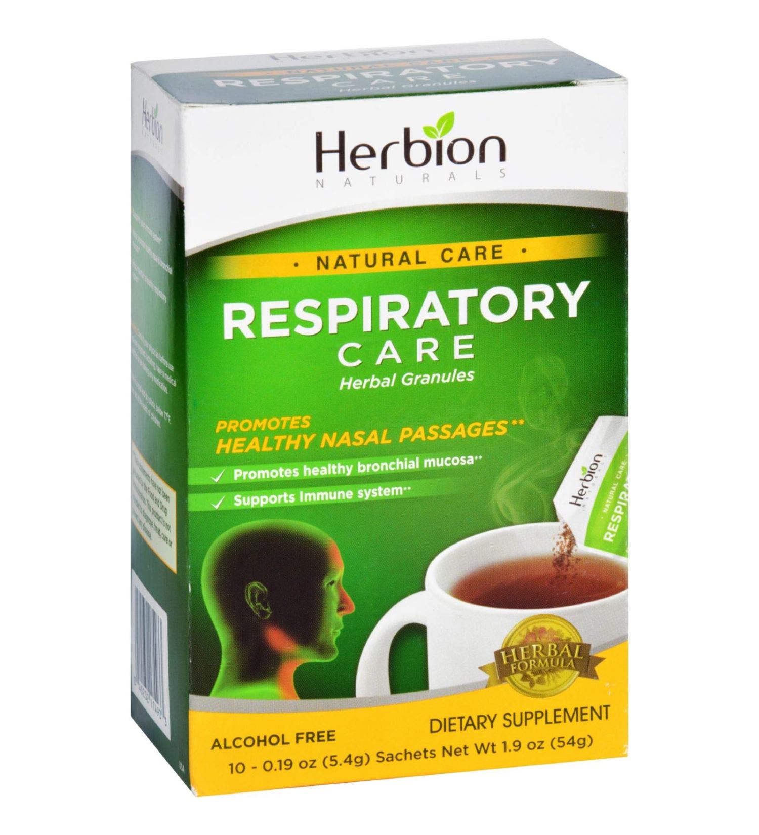 2 Pack of Herbion Naturals Respiratory Care - Natural Care - Herbal Granules - 10 Packets - Gluten Free-Dairy Free - Wheat Free-
