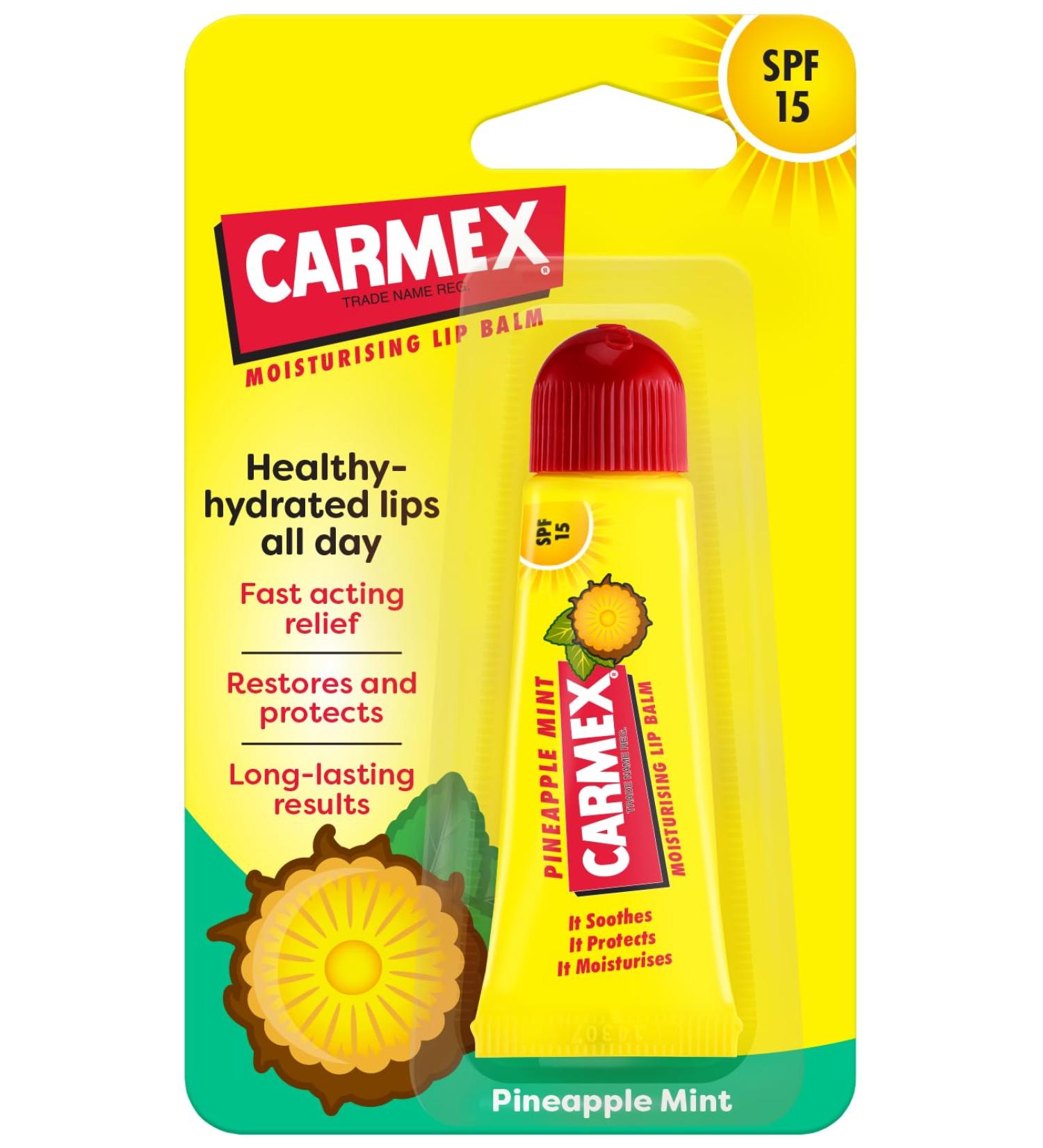 Carmex Pineapple Mint Lip Balm 11.6ml - Moisturizing Lip Balm Tube - Buy Online on GoSupps.com