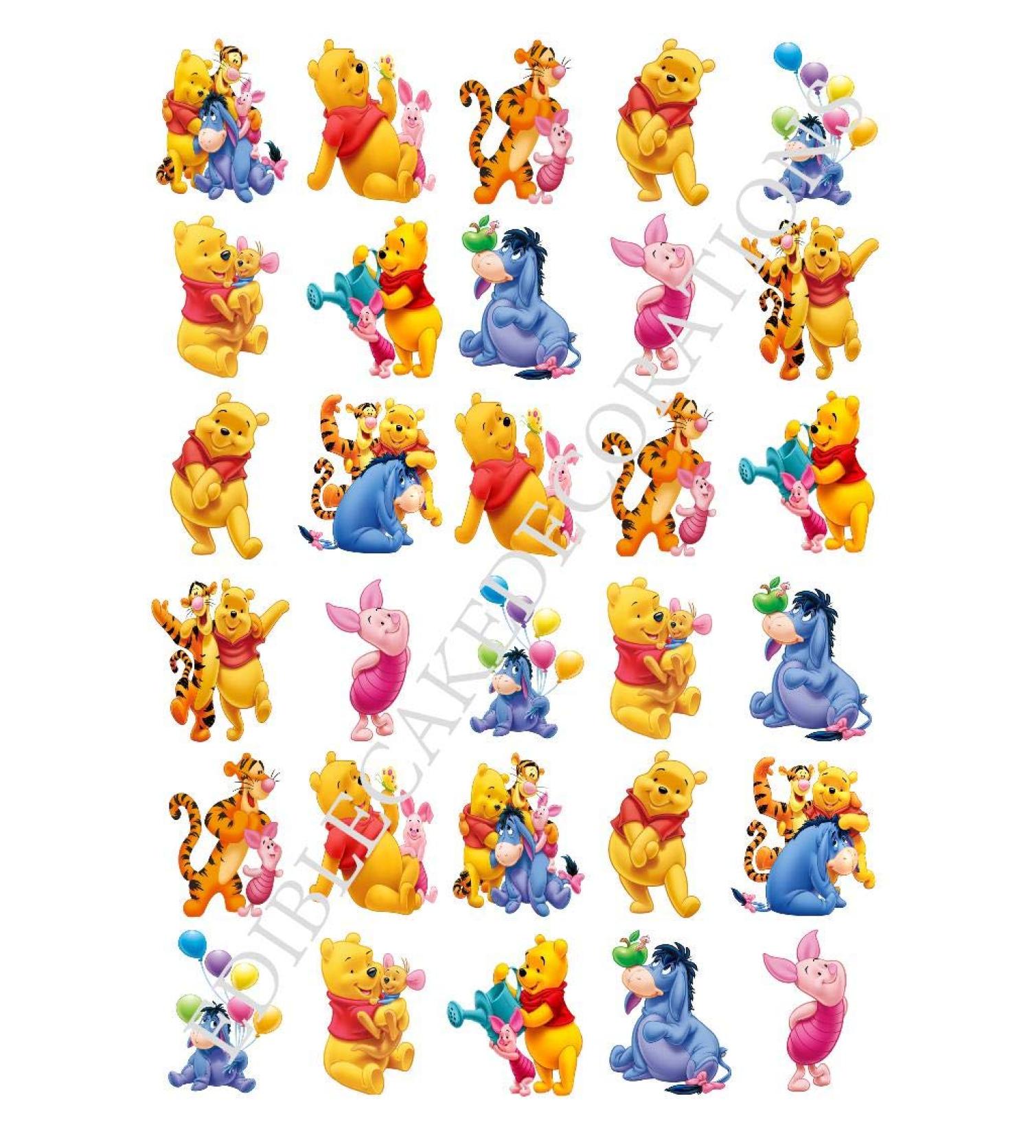 Winnie the Pooh Party Edible Cupcake Decorations - Pack of 30