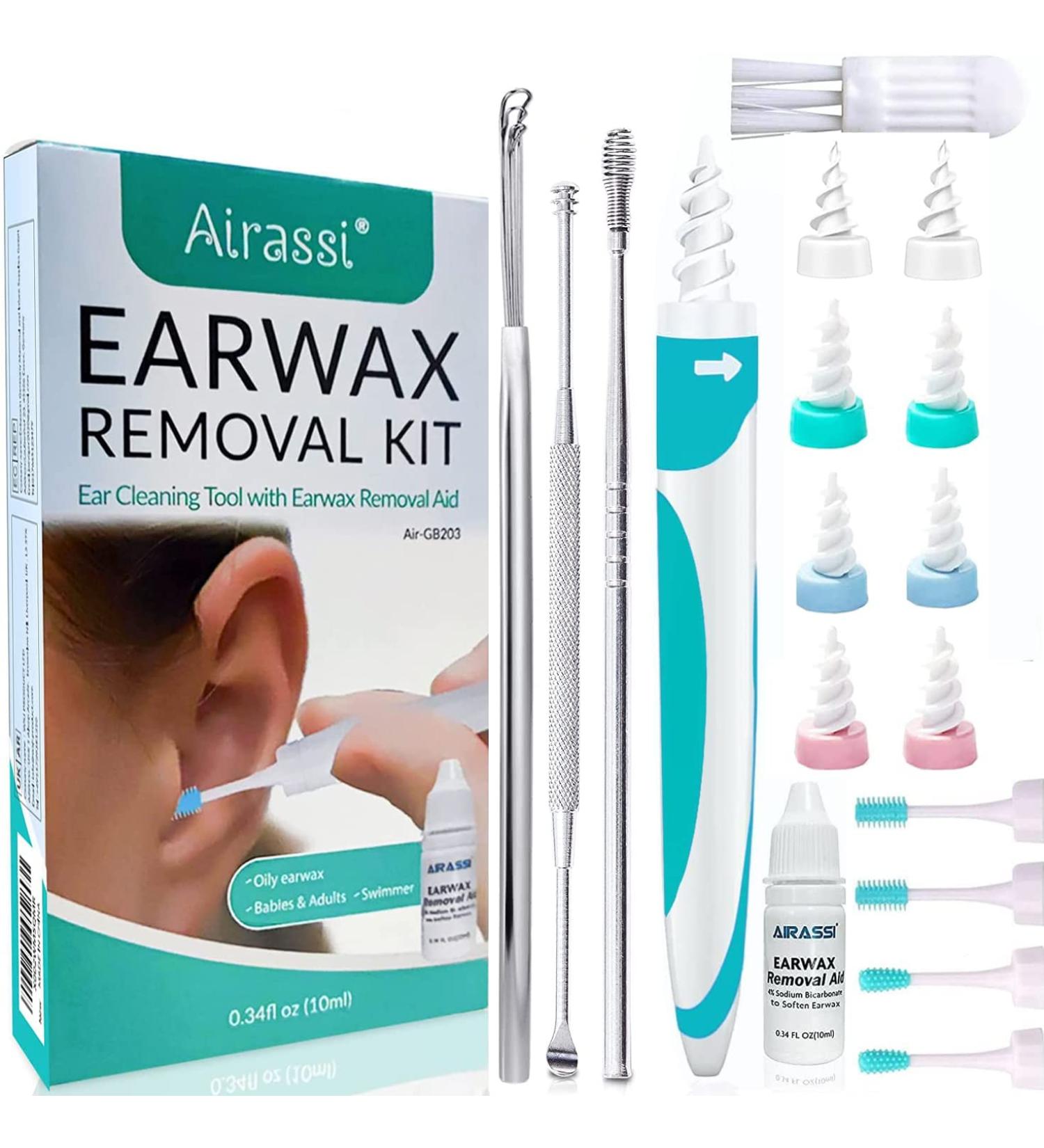 Soft & Gentle Ear Wax Remover Tool - Includes 8 Heads & 4PCS Metal Pickers - Buy Online on GoSupps.com