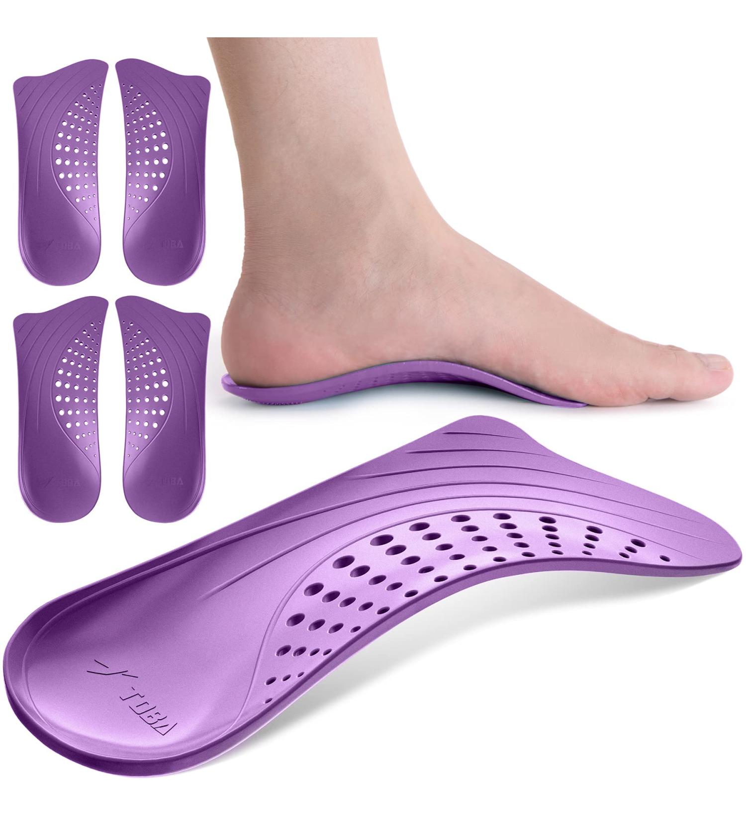 TOBA Arch Insoles Insoles for Men and Women Support  Flat Foot Insoles  Orthotic Insoles Women  Plantar Fasciitis Men  High Arches Flat Feet  Heel Pain Foot Pain-5.5/3-3.5 Purple 5-5.5Women/3-3.5Men 5-5.5Women/3-3.5Men P...