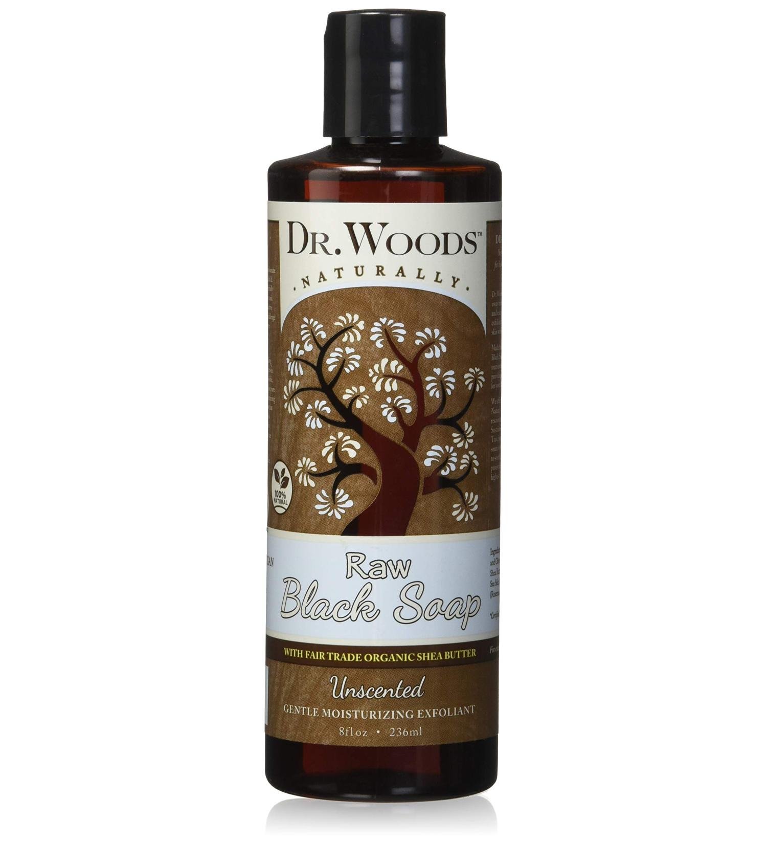 Dr. Woods Raw Black Unscented Soap with Organic Shea Butter - 8 oz - Buy Online on GoSupps.com