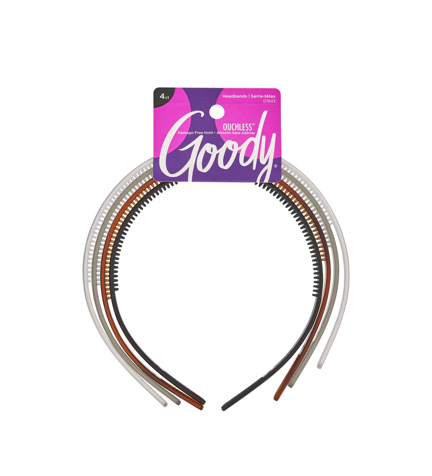 Goody Women's Classics Frost Headband 4 Count - Clear/Grey/Tort/Black (Style May Vary) - Buy Online on GoSupps.com